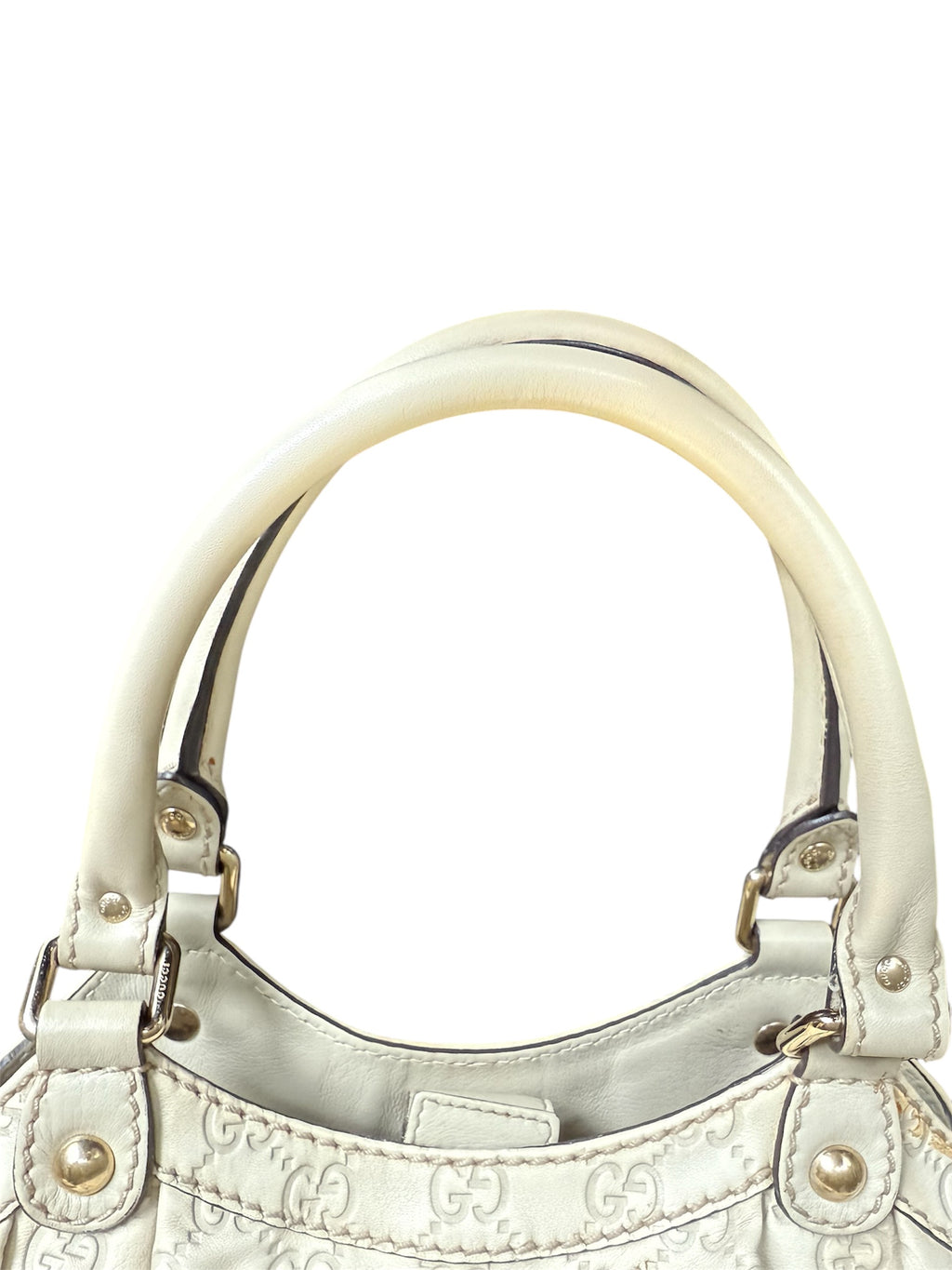Gucci Sukey GG Ivory Leather Handbag