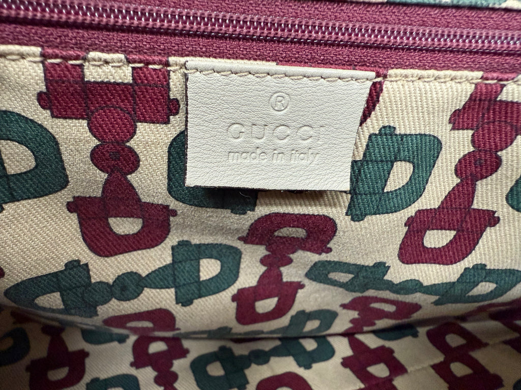 Gucci Sukey GG Ivory Leather Handbag
