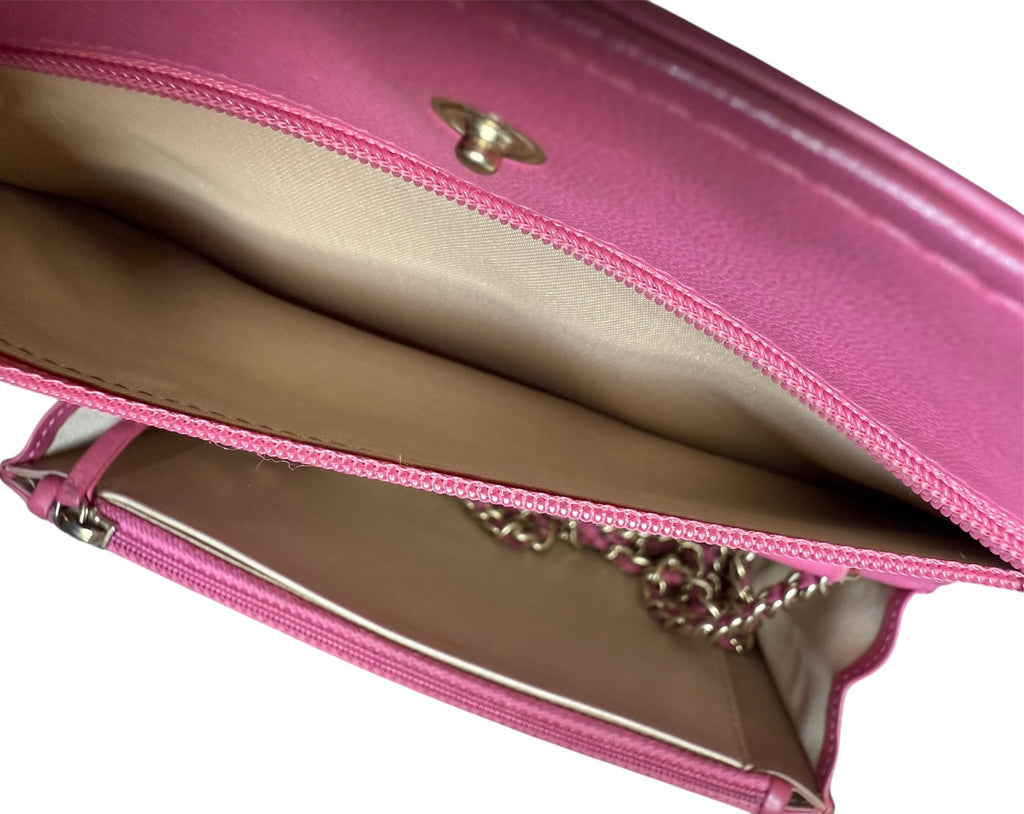 Chanel Camellia Wallet On Chain (WOC) Pink