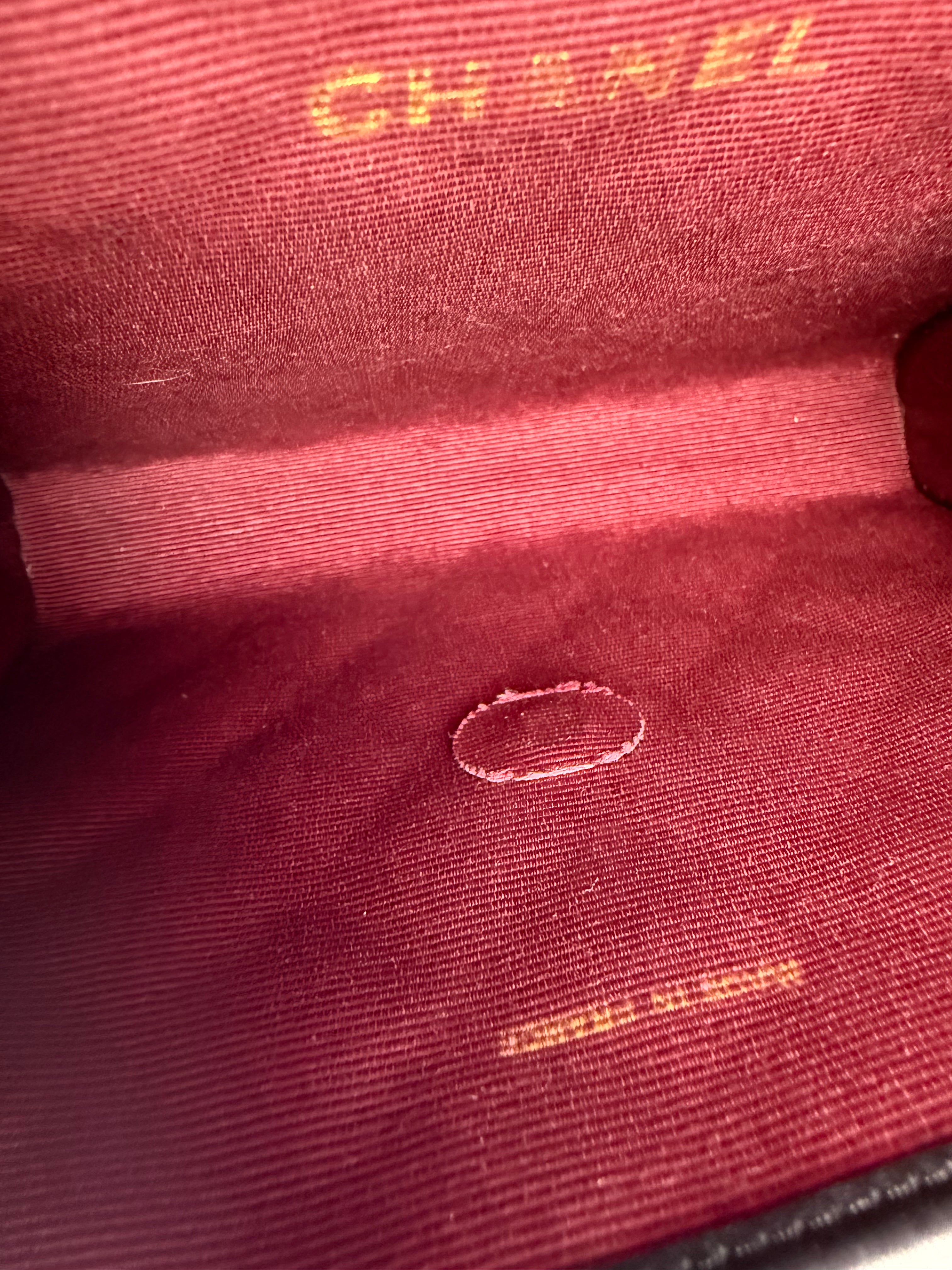 Chanel Vintage CC Mini Pushlock Quilted Lambskin Leather Chain Bag