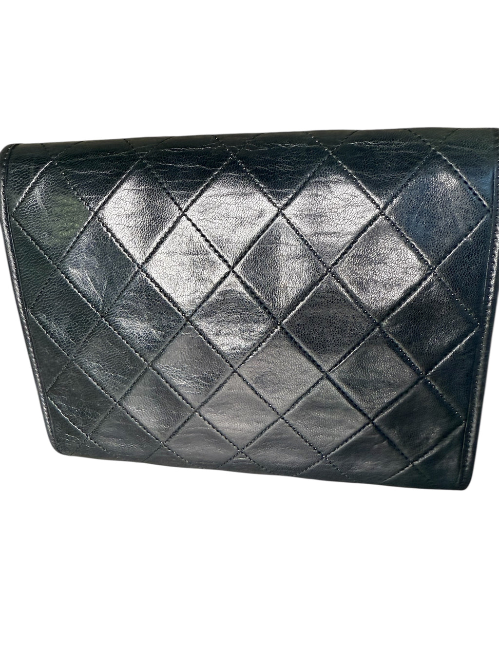 Chanel Vintage CC Mini Pushlock Quilted Lambskin Leather Chain Bag