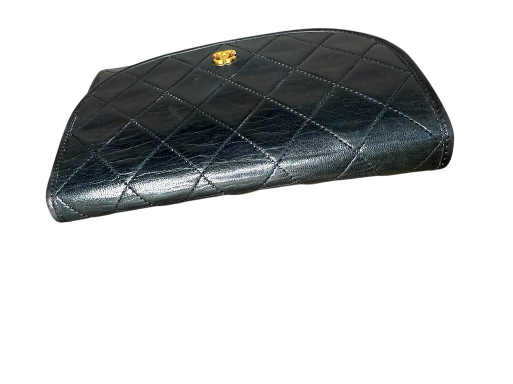 Chanel Vintage CC Mini Pushlock Quilted Lambskin Leather Chain Bag