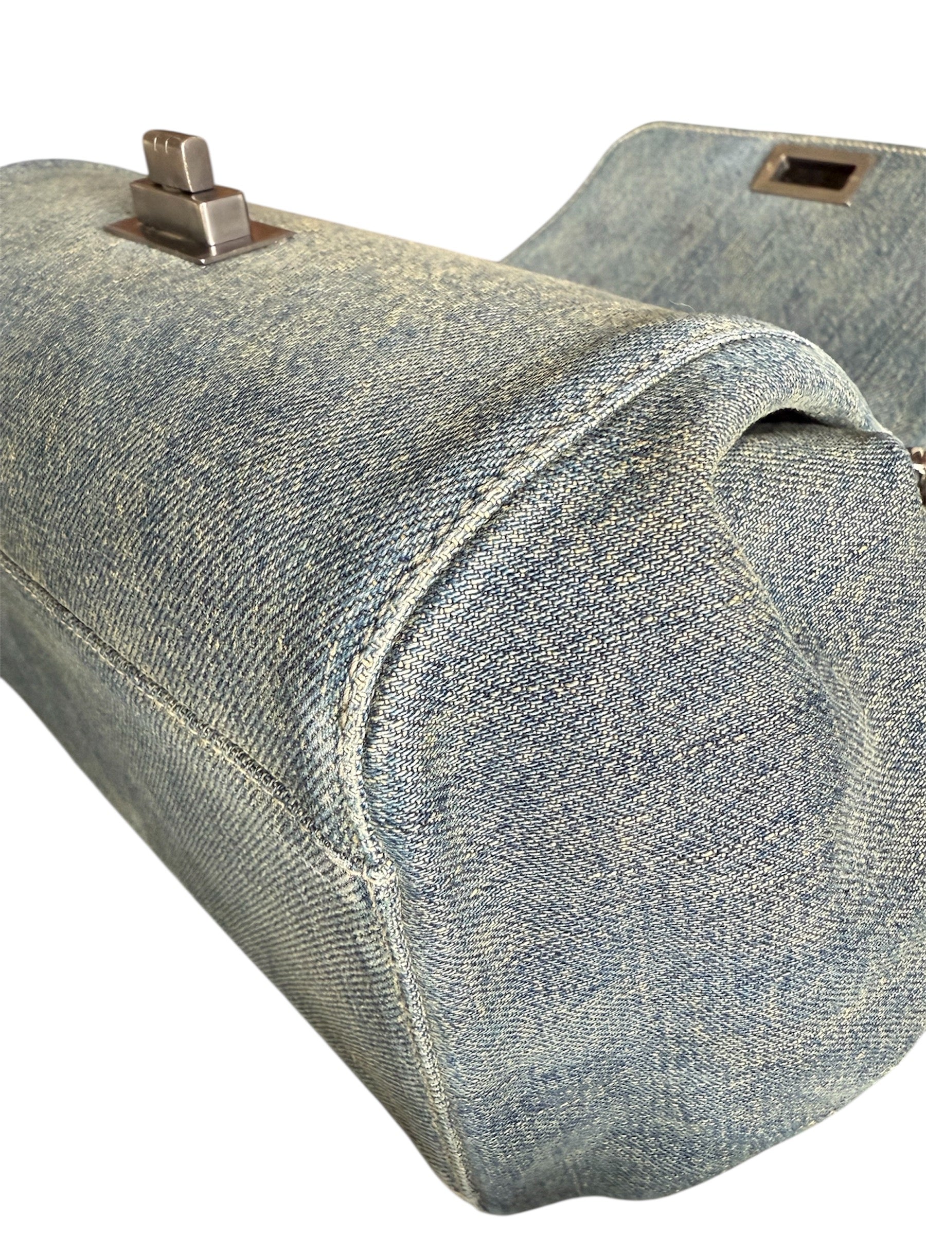 Chanel Chocolate Bar Accordion Denim Bag