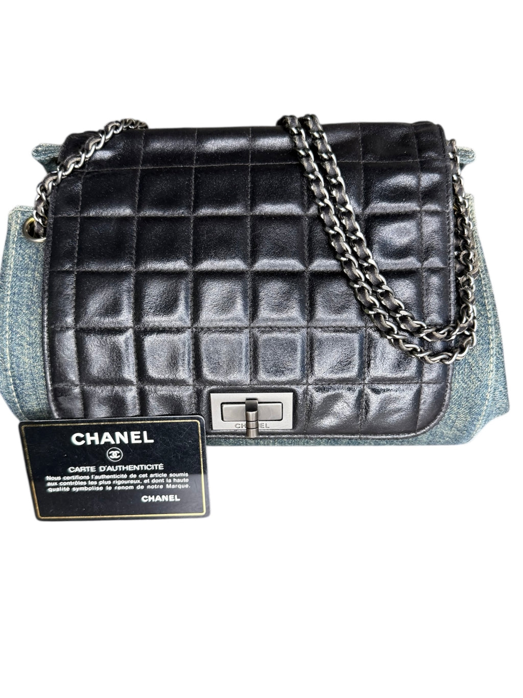 Chanel Chocolate Bar Accordion Denim Bag