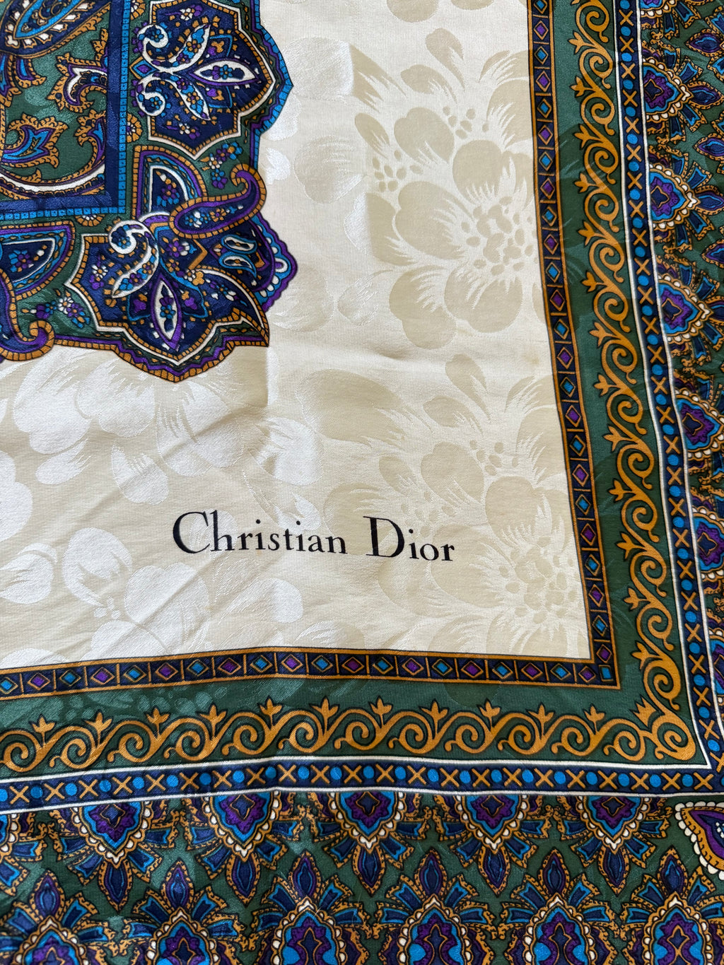 Christian Dior Paisley Pattern Silk Scarf