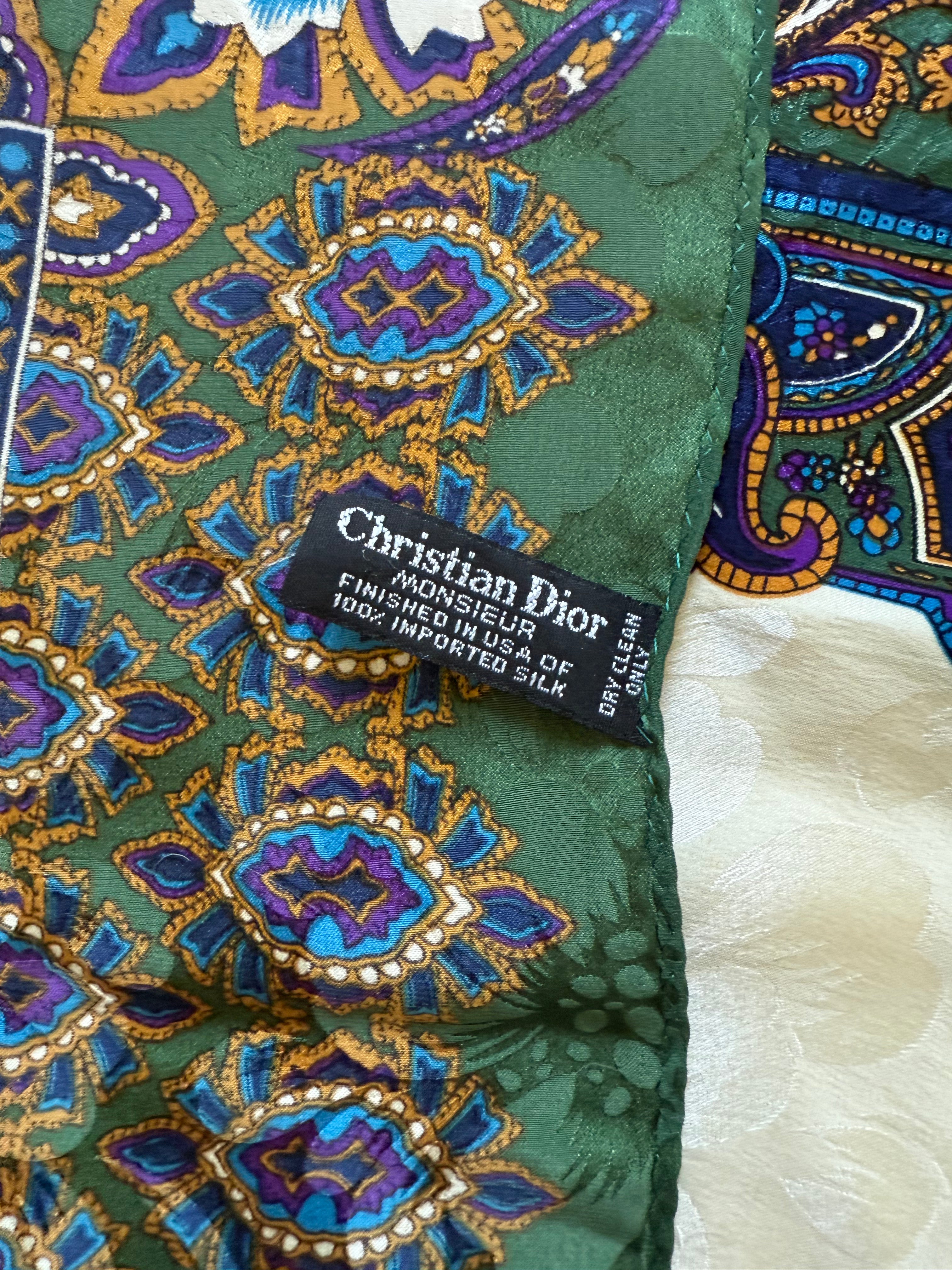 Christian Dior Paisley Pattern Silk Scarf