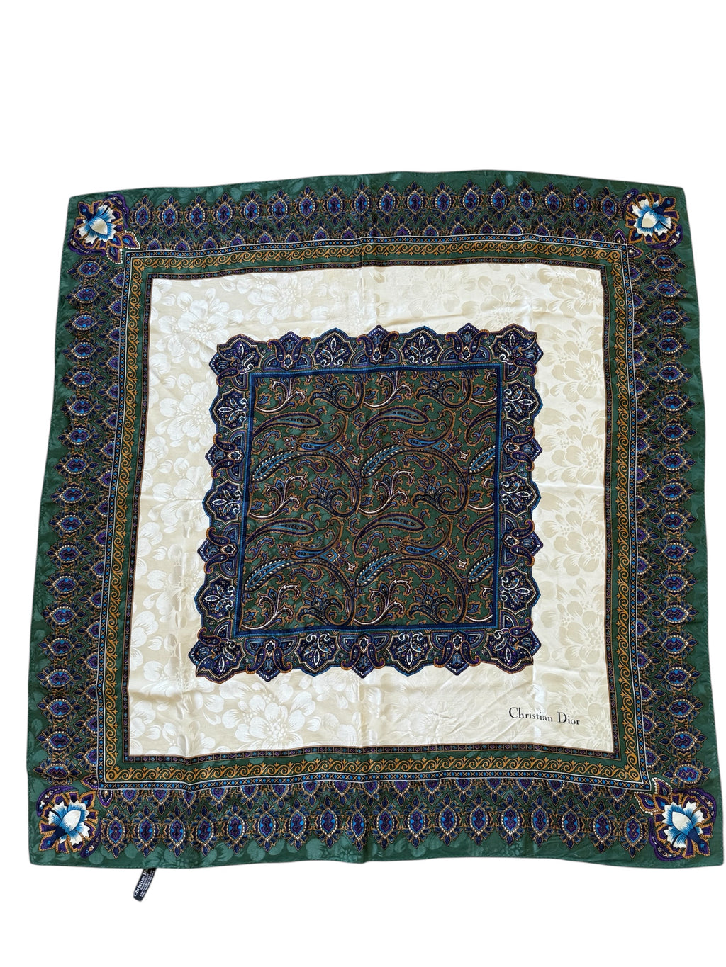 Christian Dior Paisley Pattern Silk Scarf