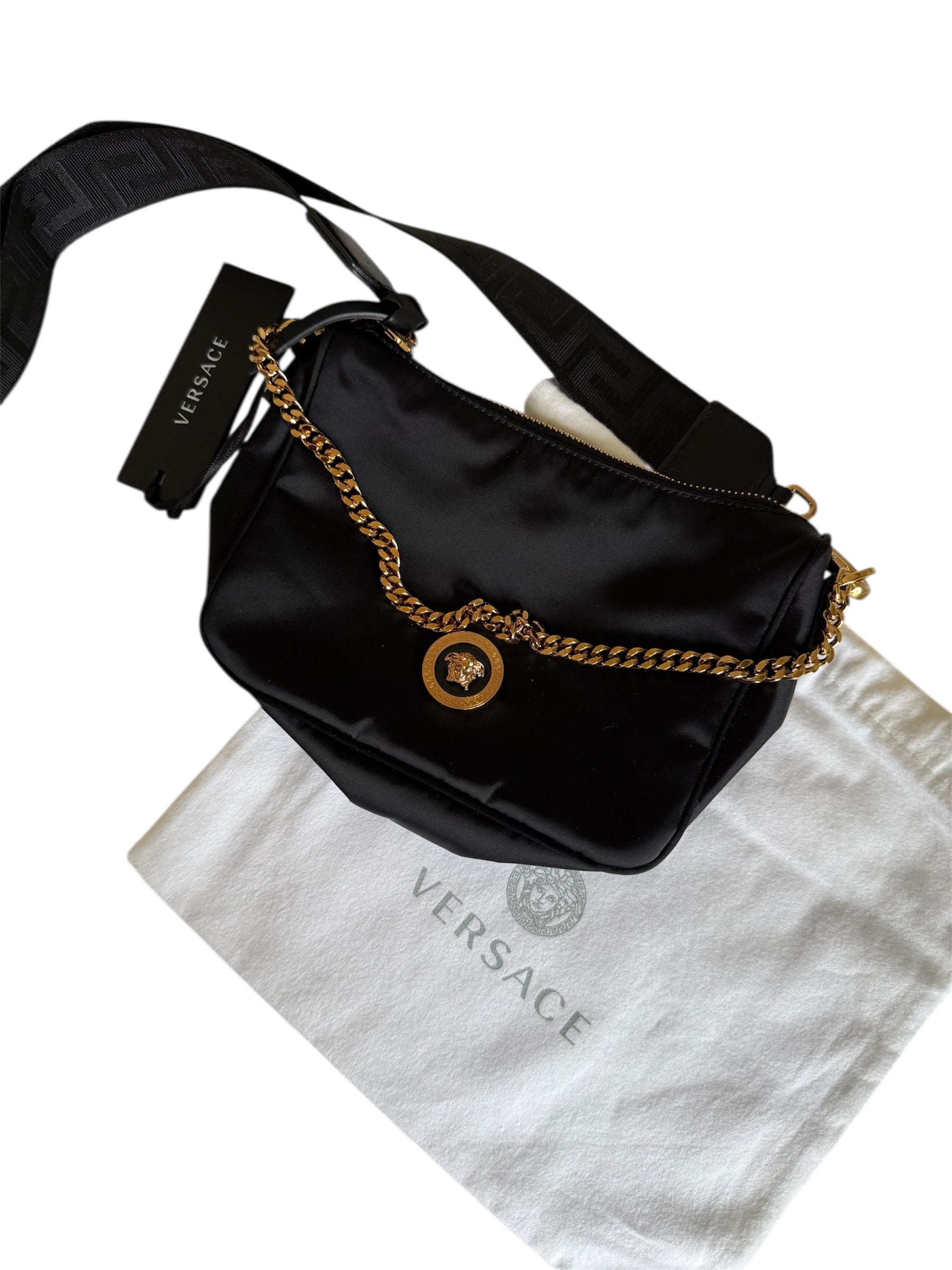 Versace Black Nylon Bag Small (Brand New With Tag)