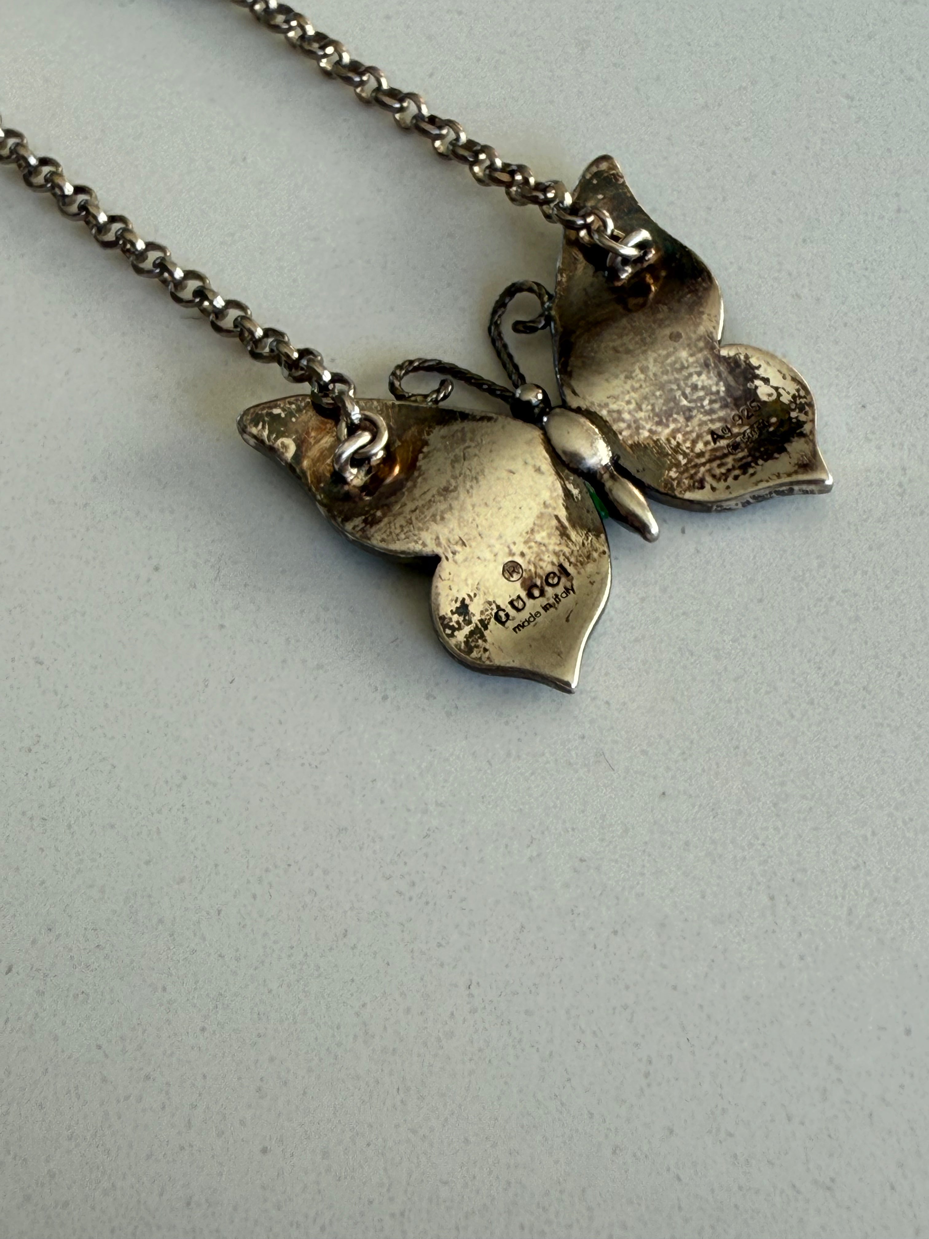 Gucci Silver Butterfly Necklace