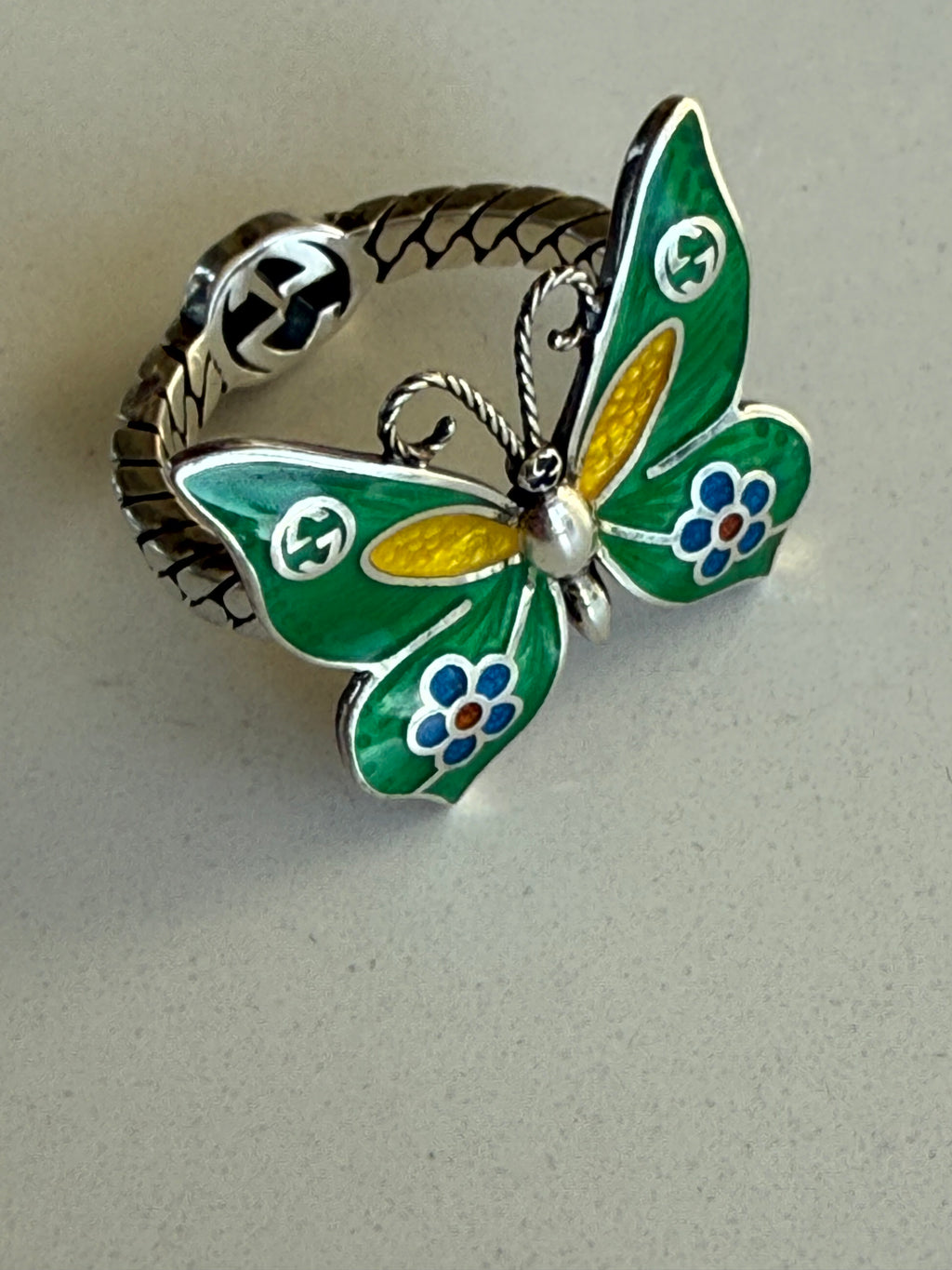 Gucci Silver Butterfly Ring