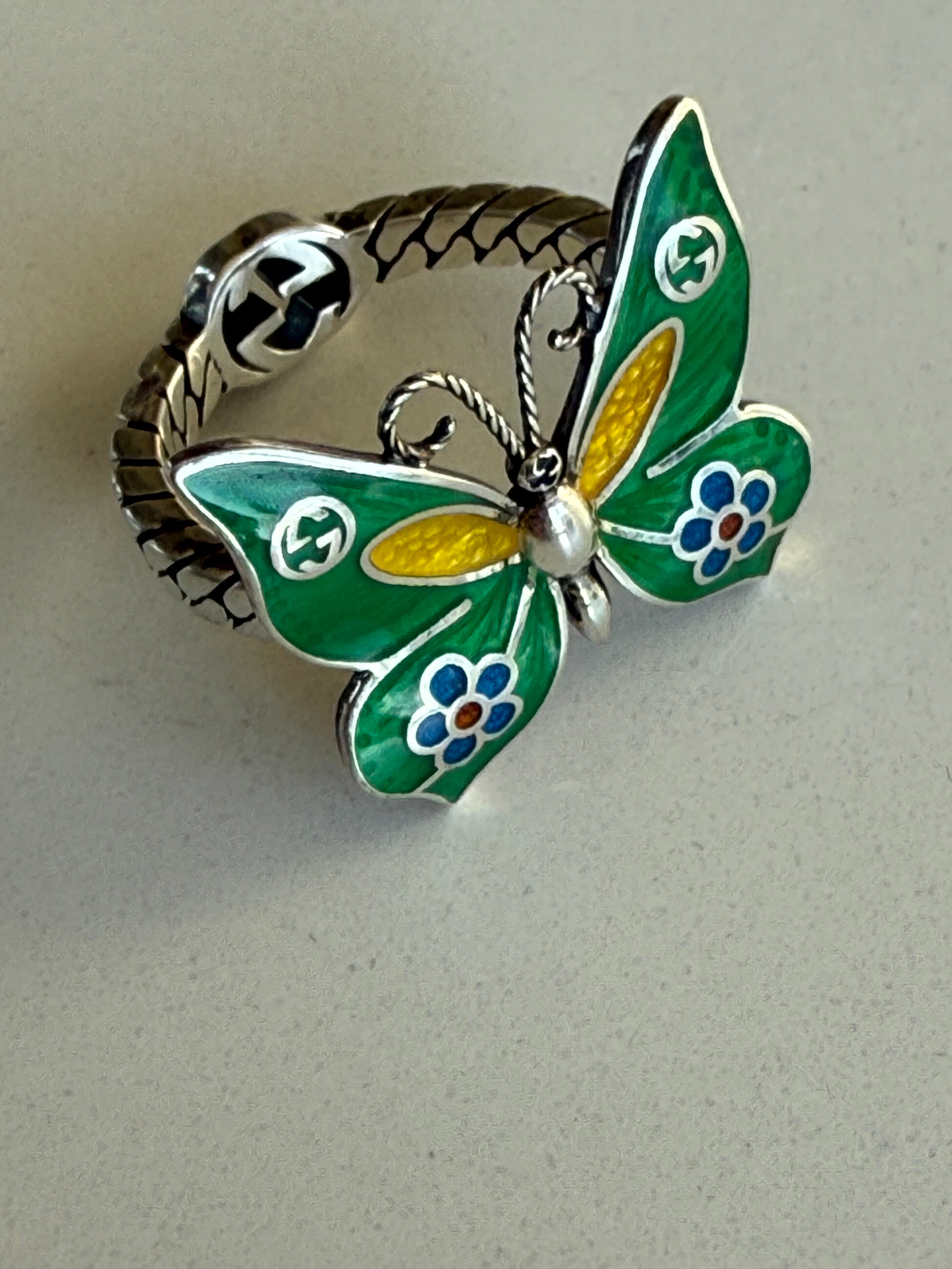Gucci Silver Butterfly Ring
