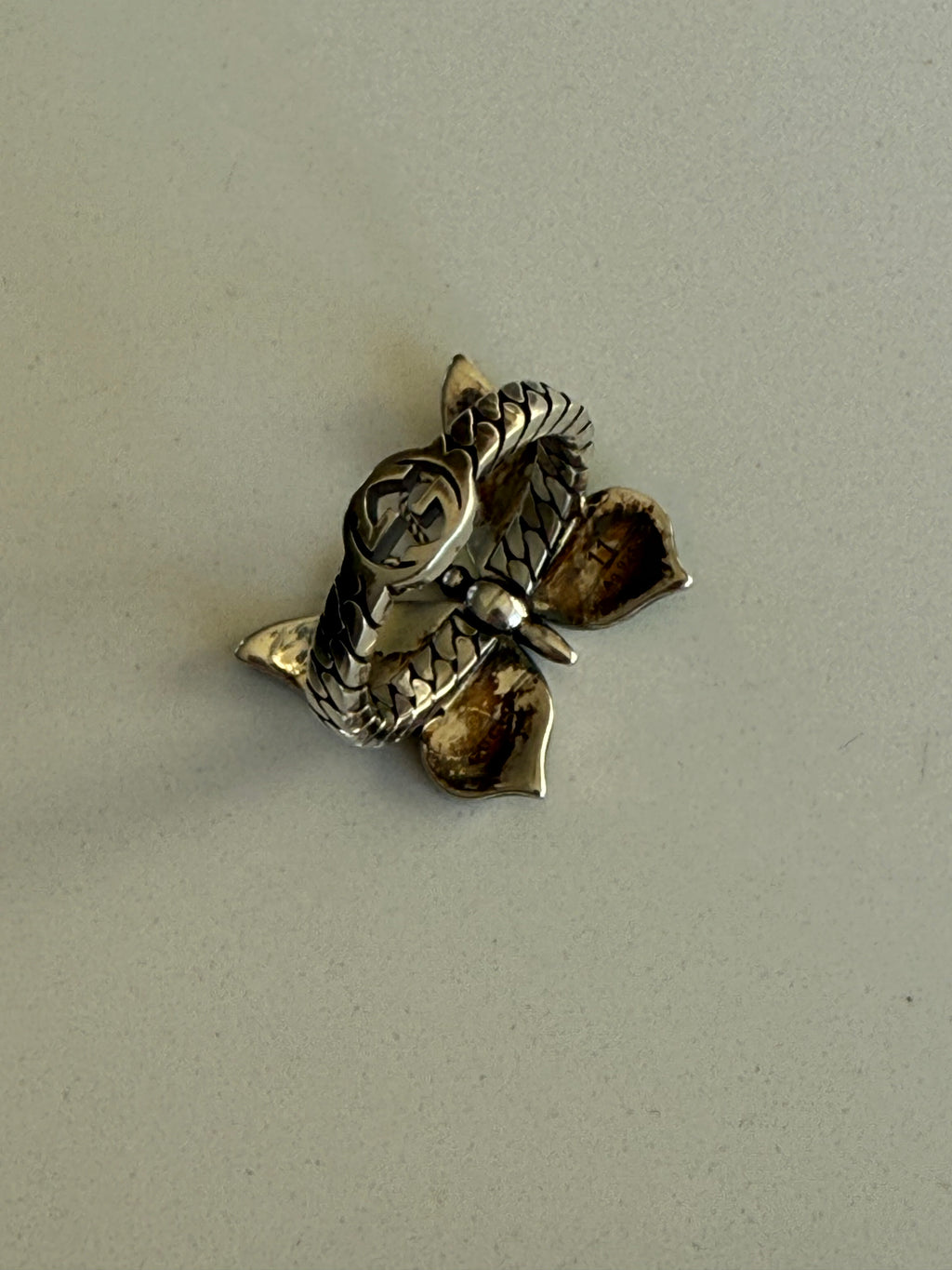 Gucci Silver Butterfly Ring