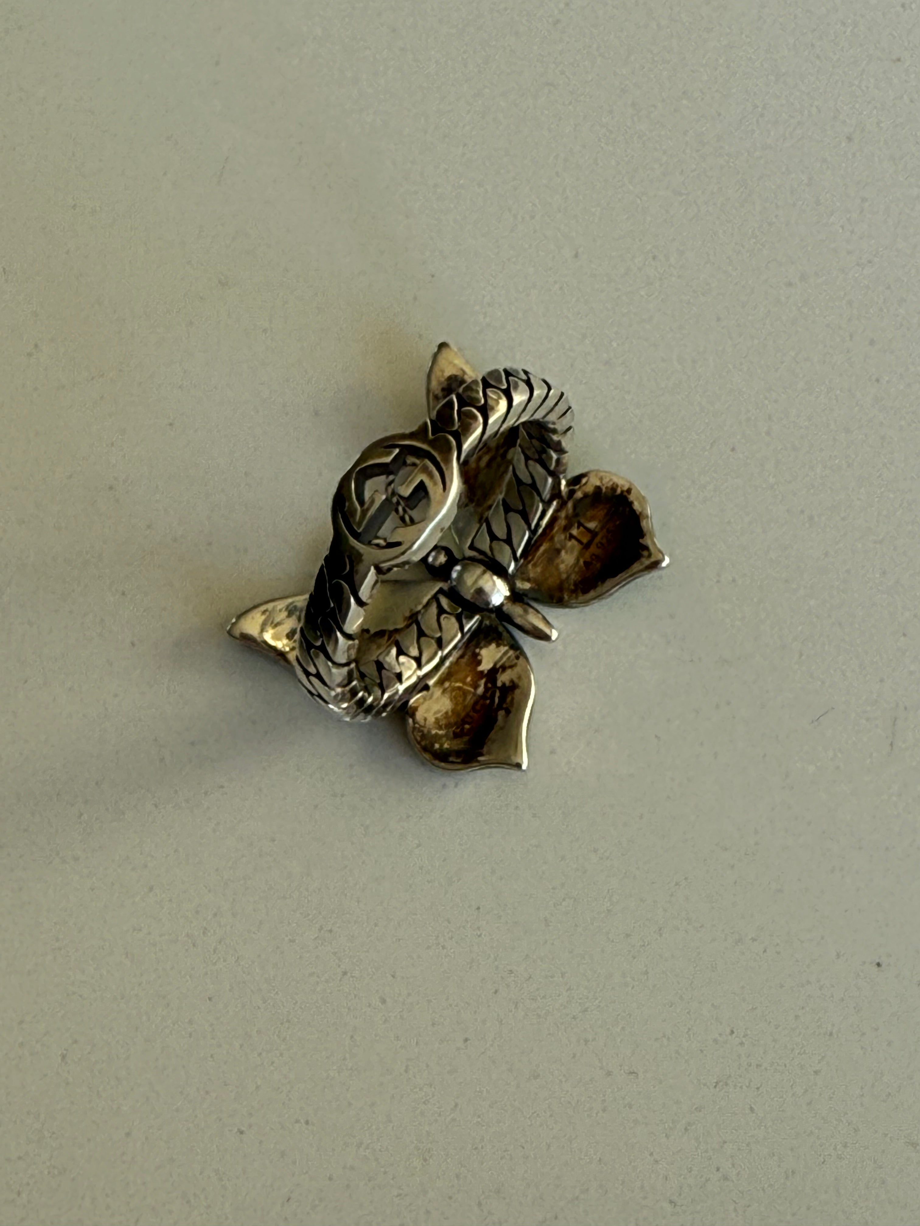 Gucci Silver Butterfly Ring