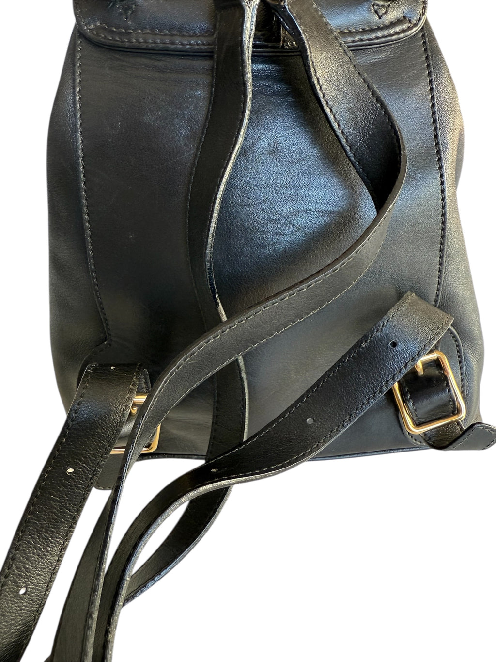 Gucci Bamboo Leather Back Pack Black