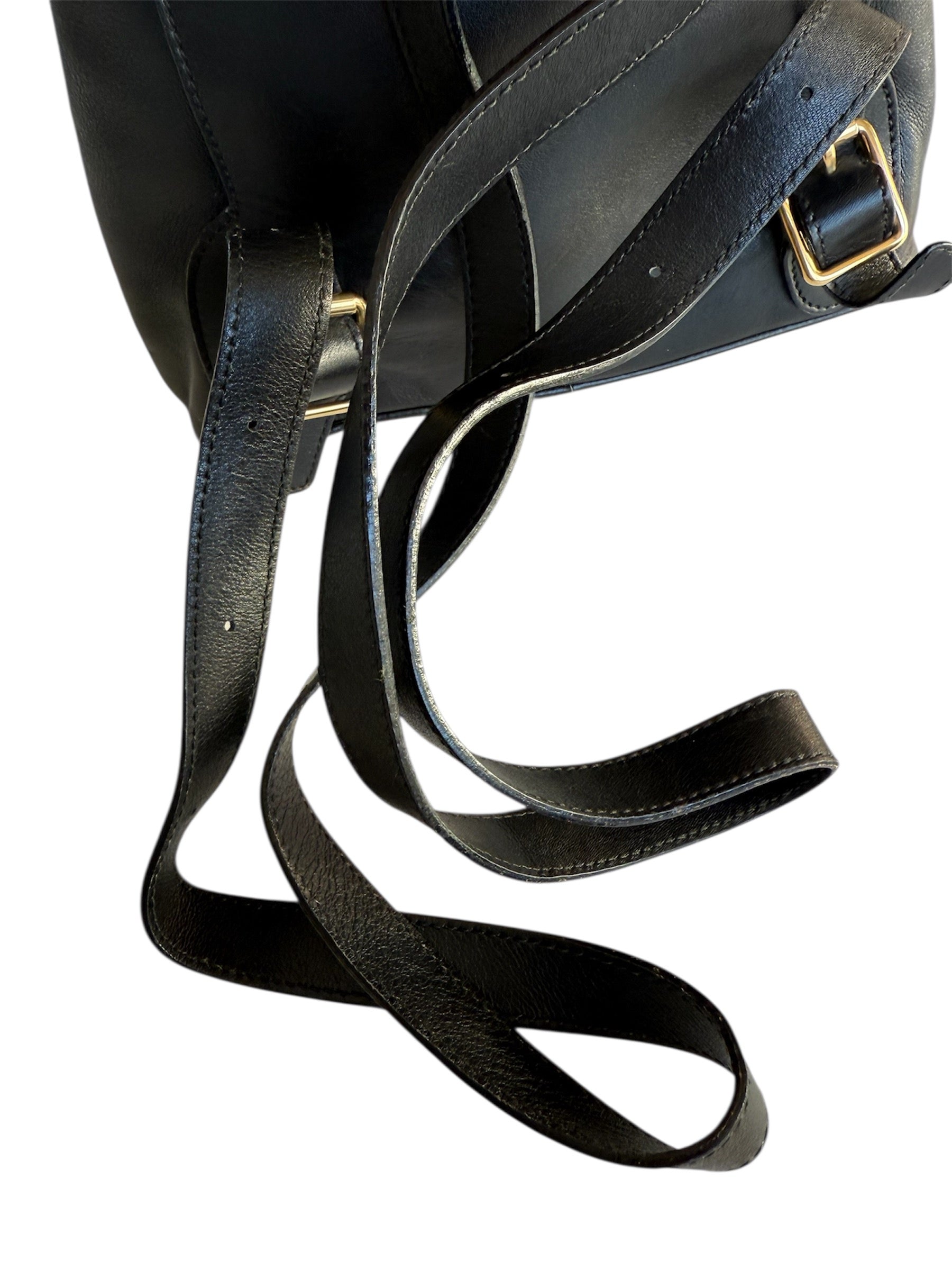 Gucci Bamboo Leather Back Pack Black