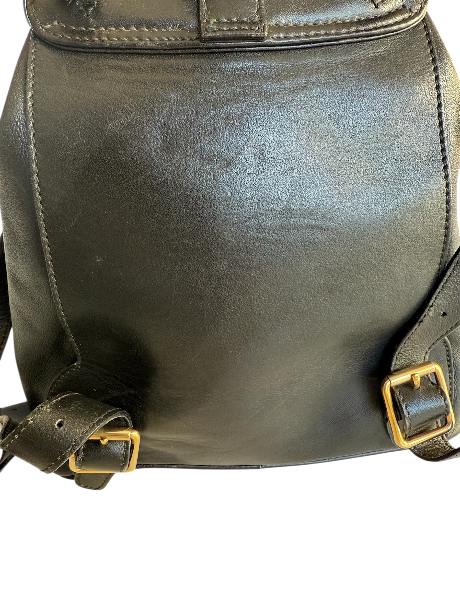 Gucci Bamboo Leather Back Pack Black