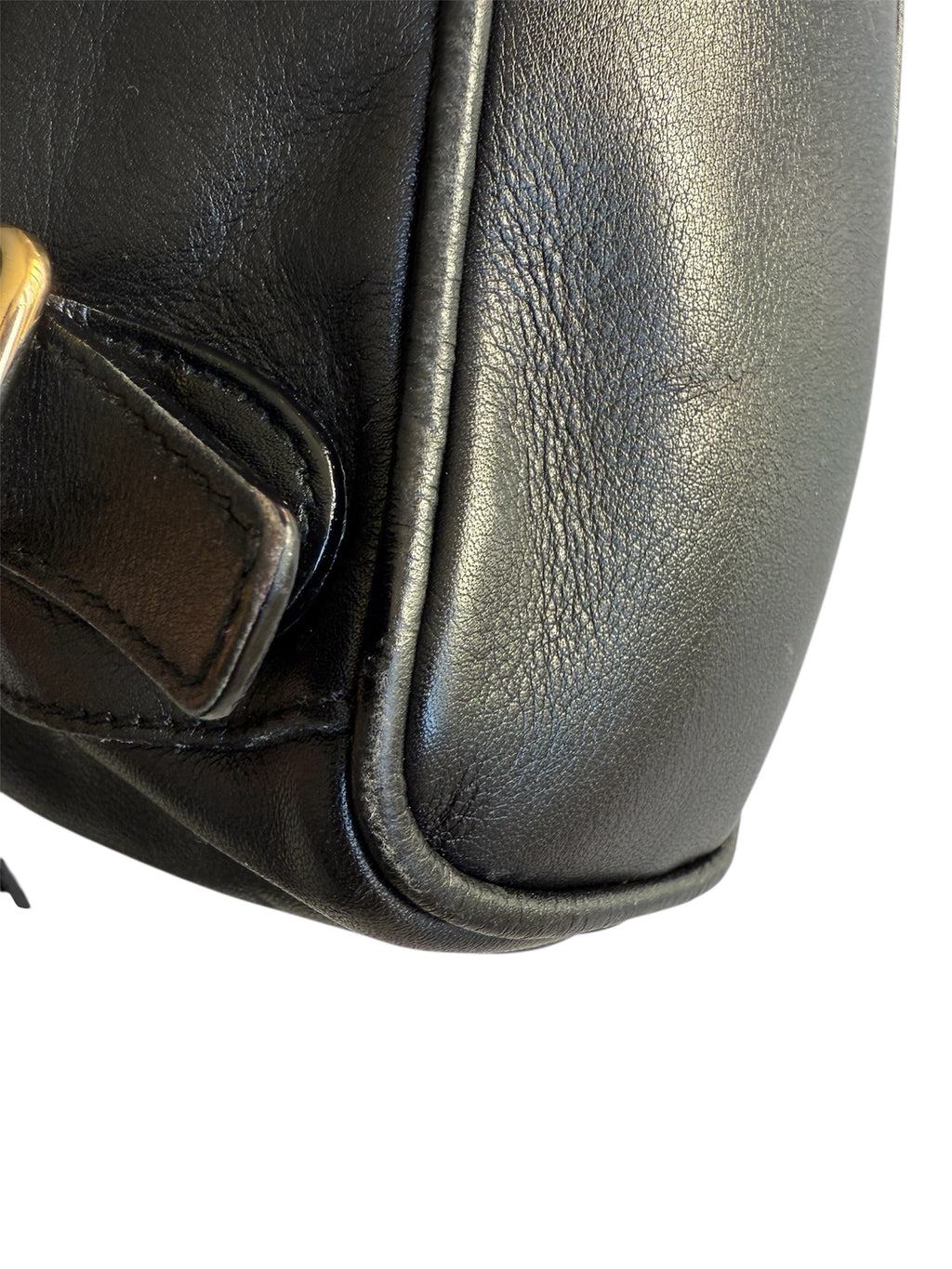 Gucci Bamboo Leather Back Pack Black