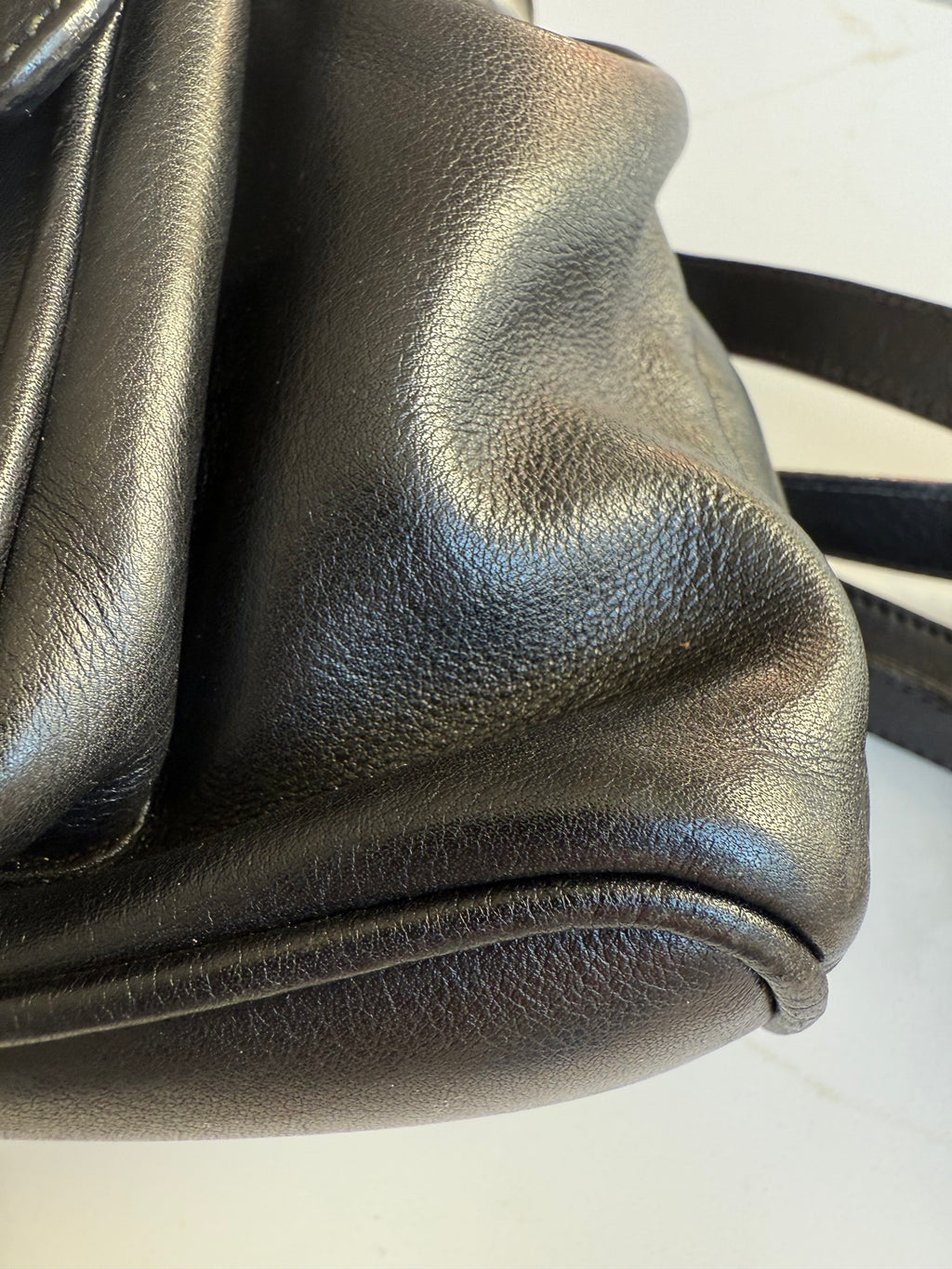 Gucci Bamboo Leather Back Pack Black