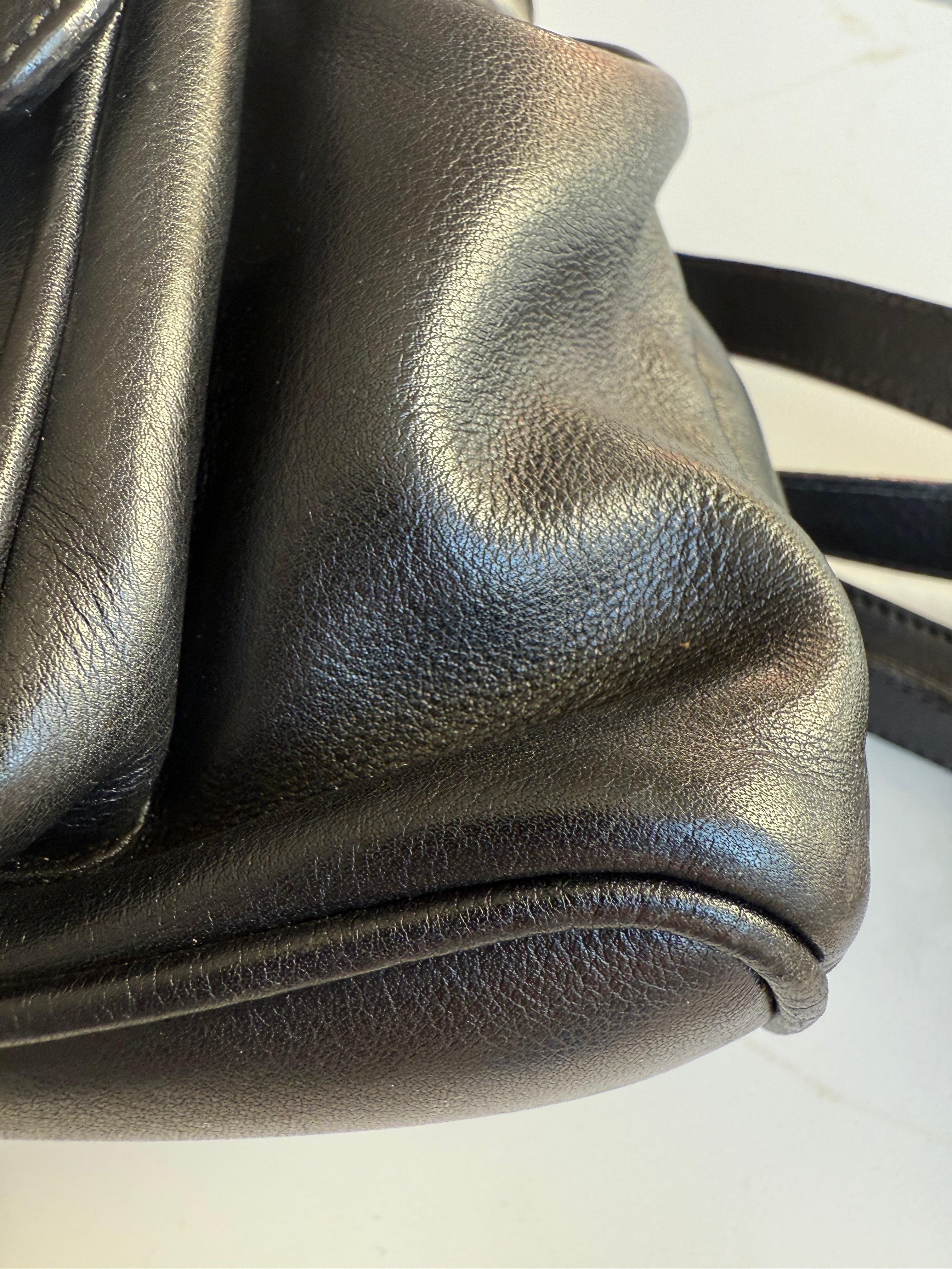 Gucci Bamboo Leather Back Pack Black