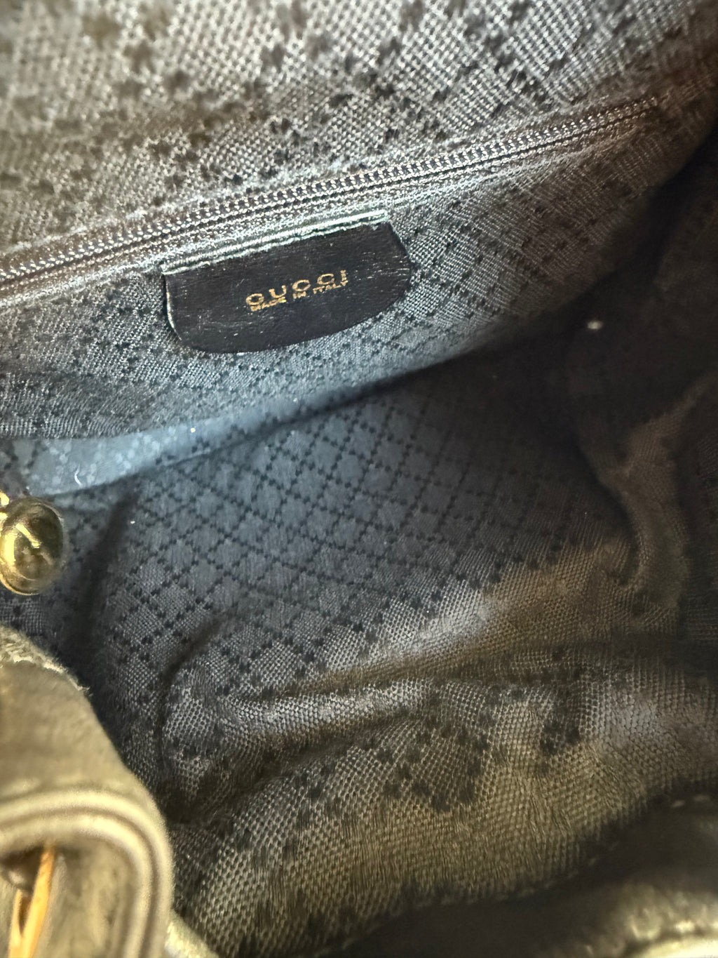 Gucci Bamboo Leather Back Pack Black