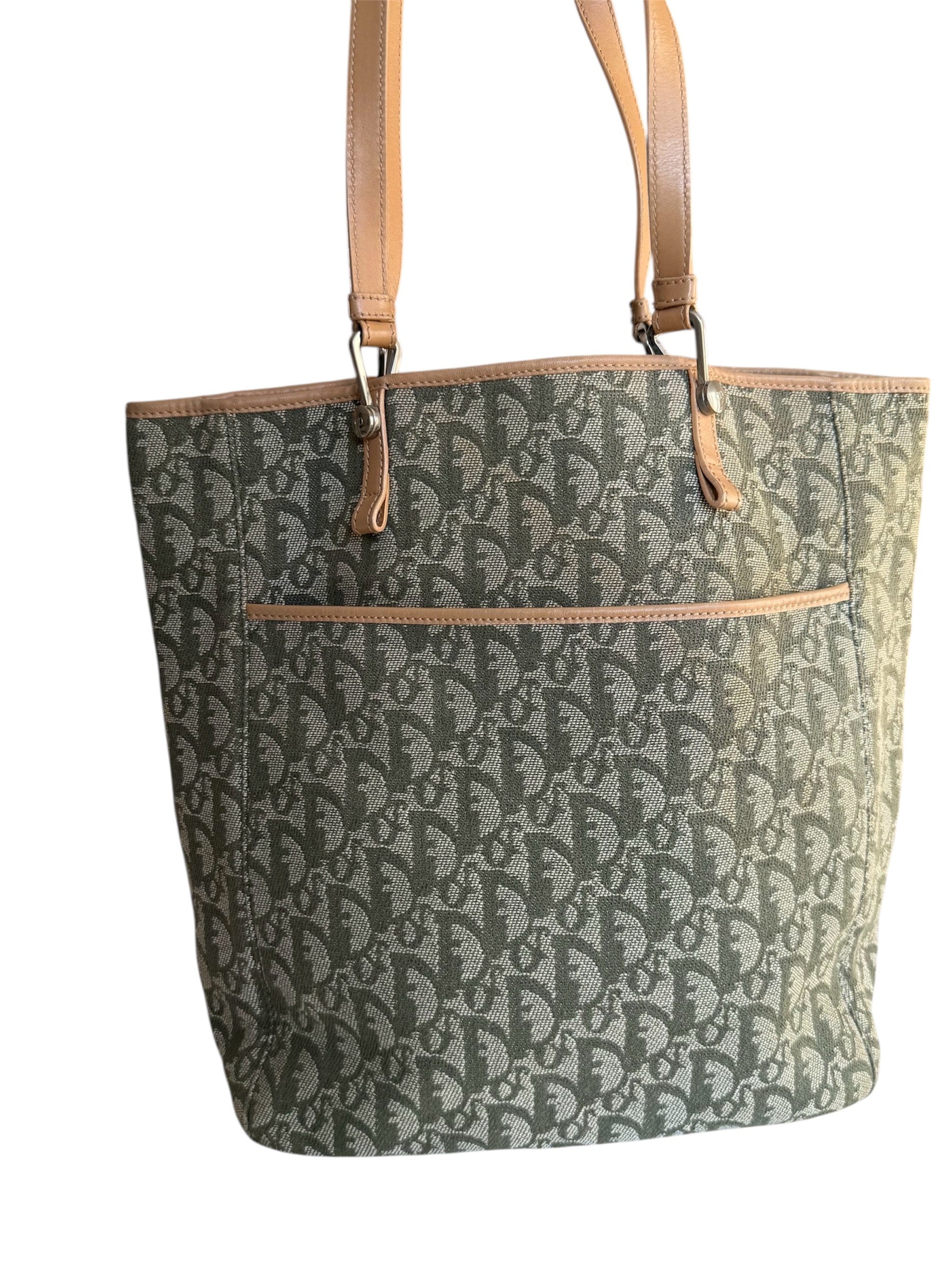Christian Dior Trotter Green Tote Bag