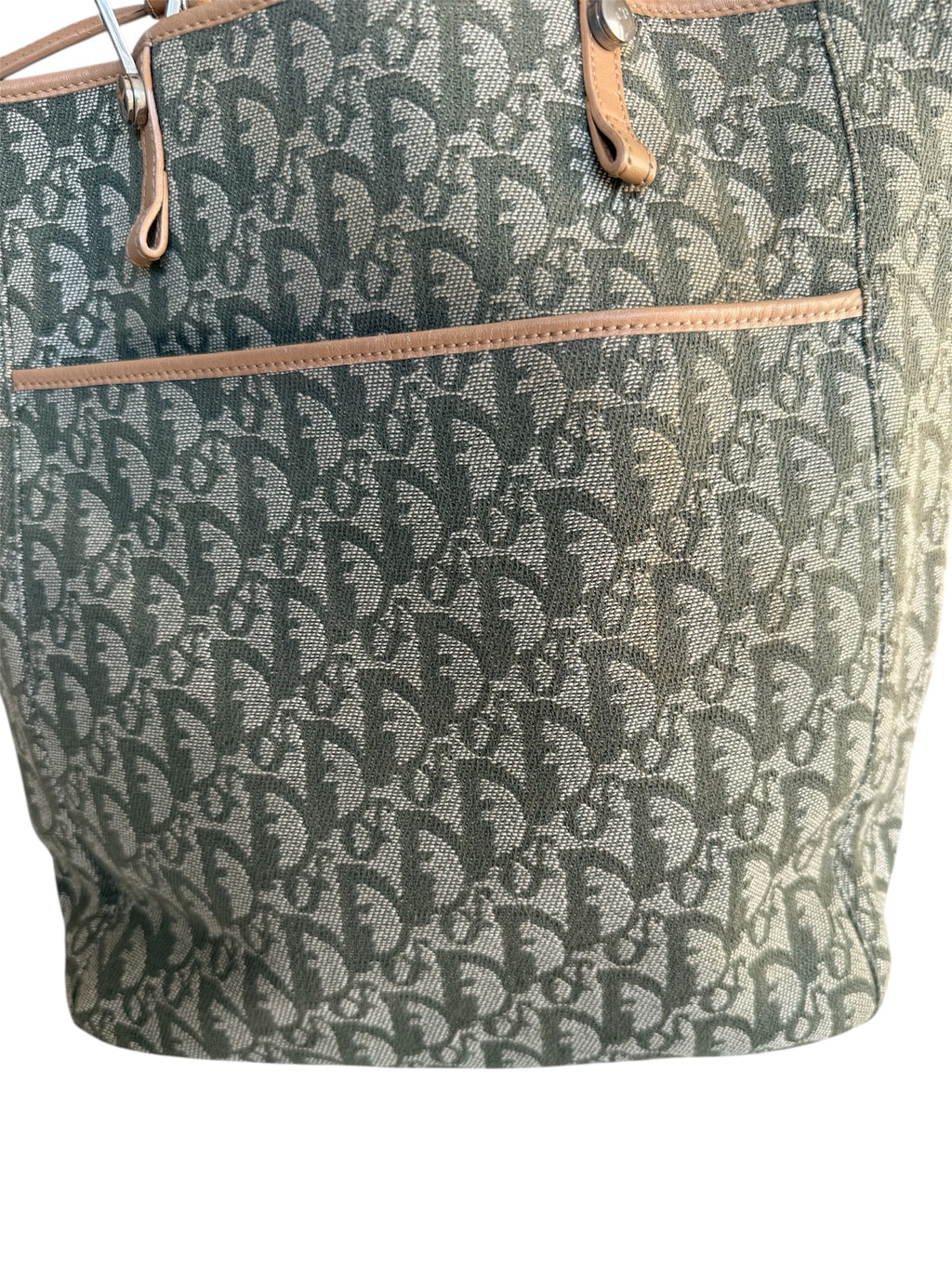 Christian Dior Trotter Green Tote Bag