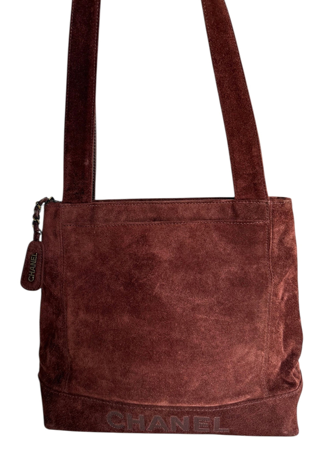 Chanel Vintage Brown Suede Shoulder Bag