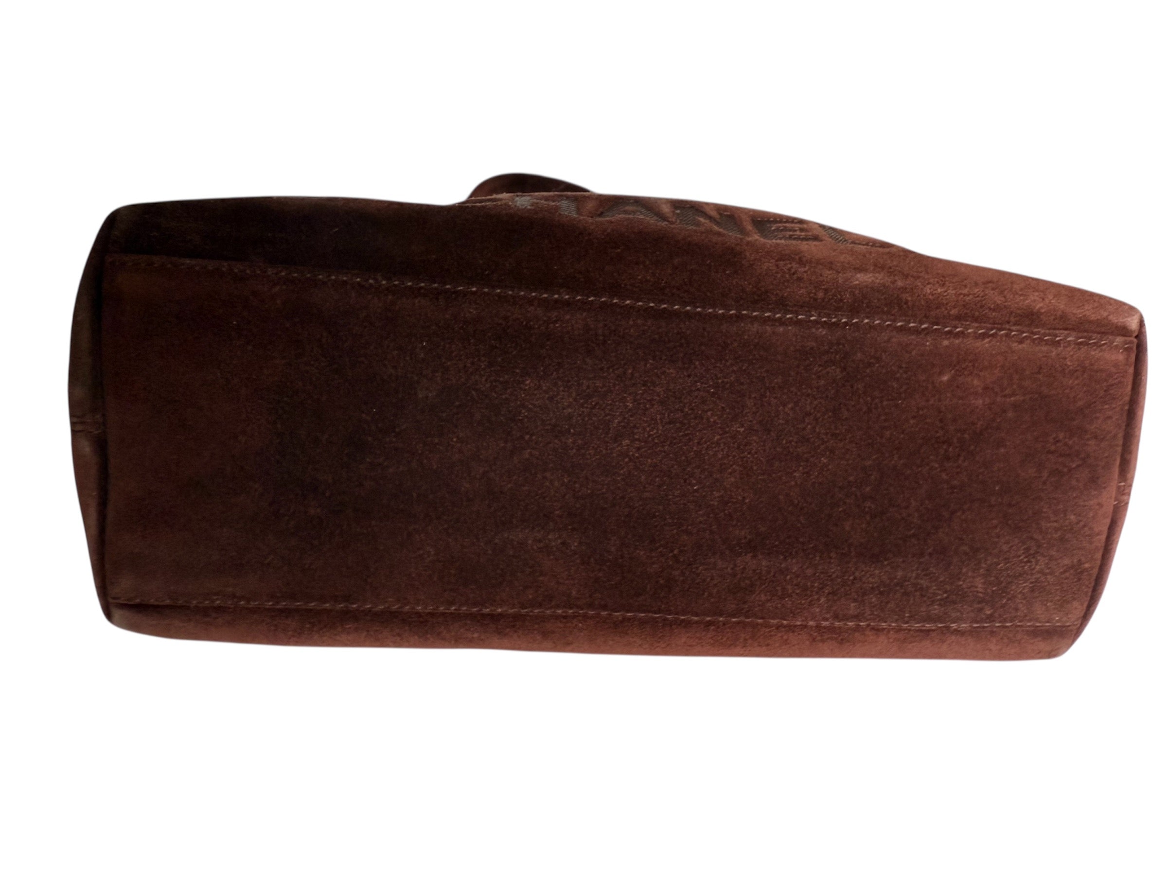 Chanel Vintage Brown Suede Shoulder Bag