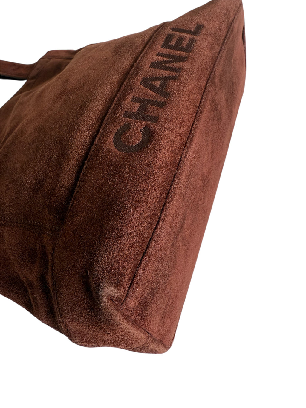 Chanel Vintage Brown Suede Shoulder Bag