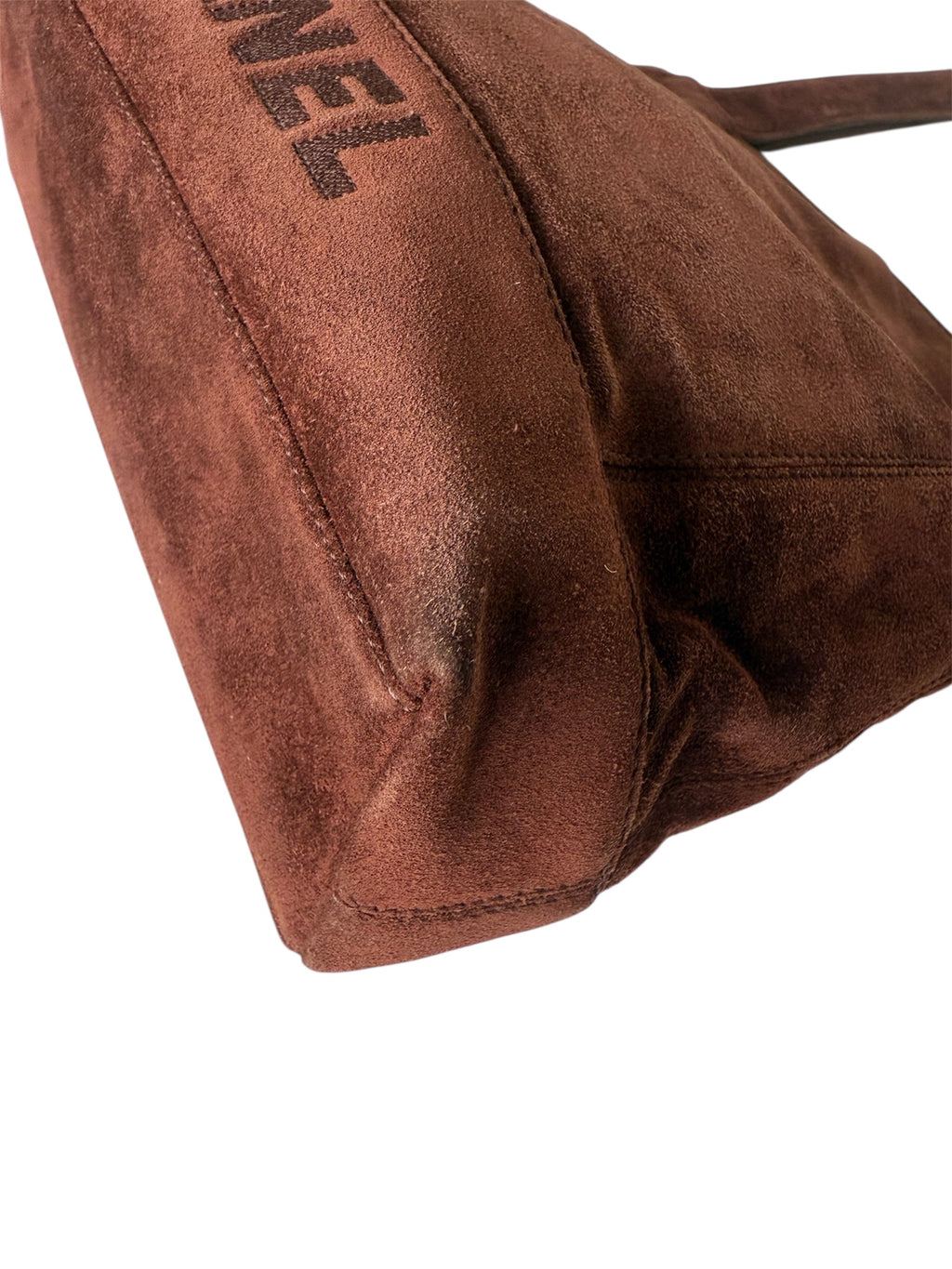 Chanel Vintage Brown Suede Shoulder Bag