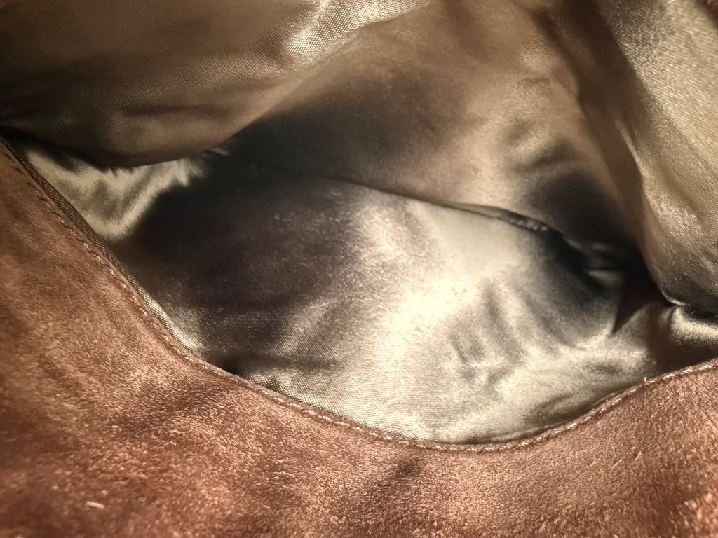 Chanel Vintage Brown Suede Shoulder Bag