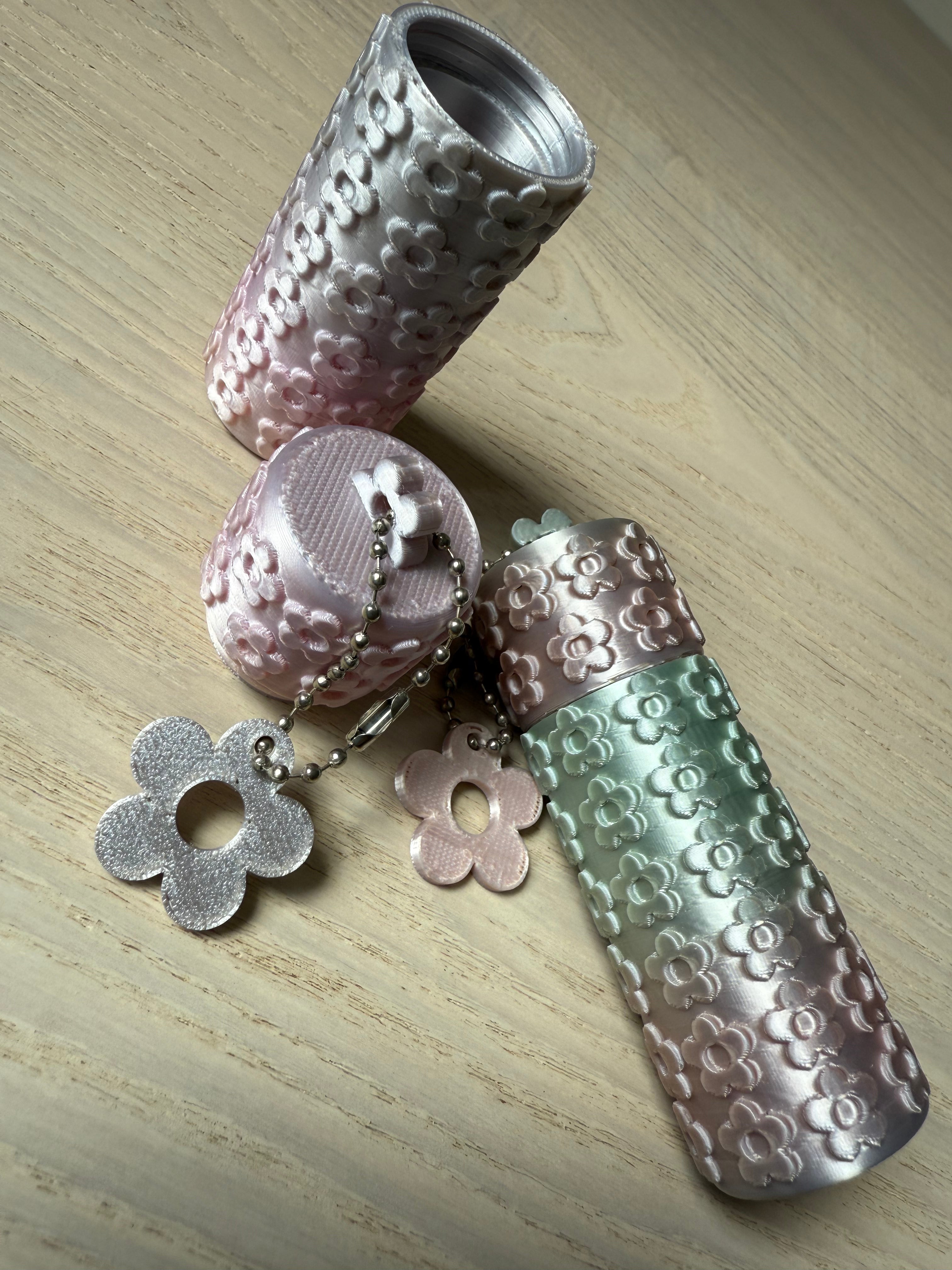 Floral Lipstick holder keychain