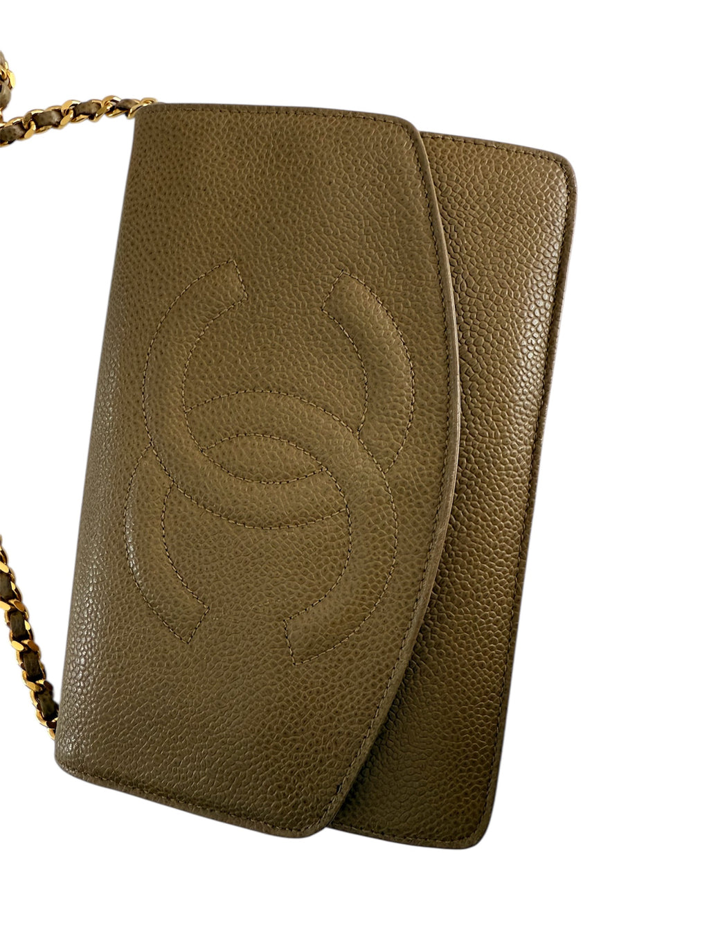 Chanel Timeless CC Wallet On Chain Nude Caviar Leather