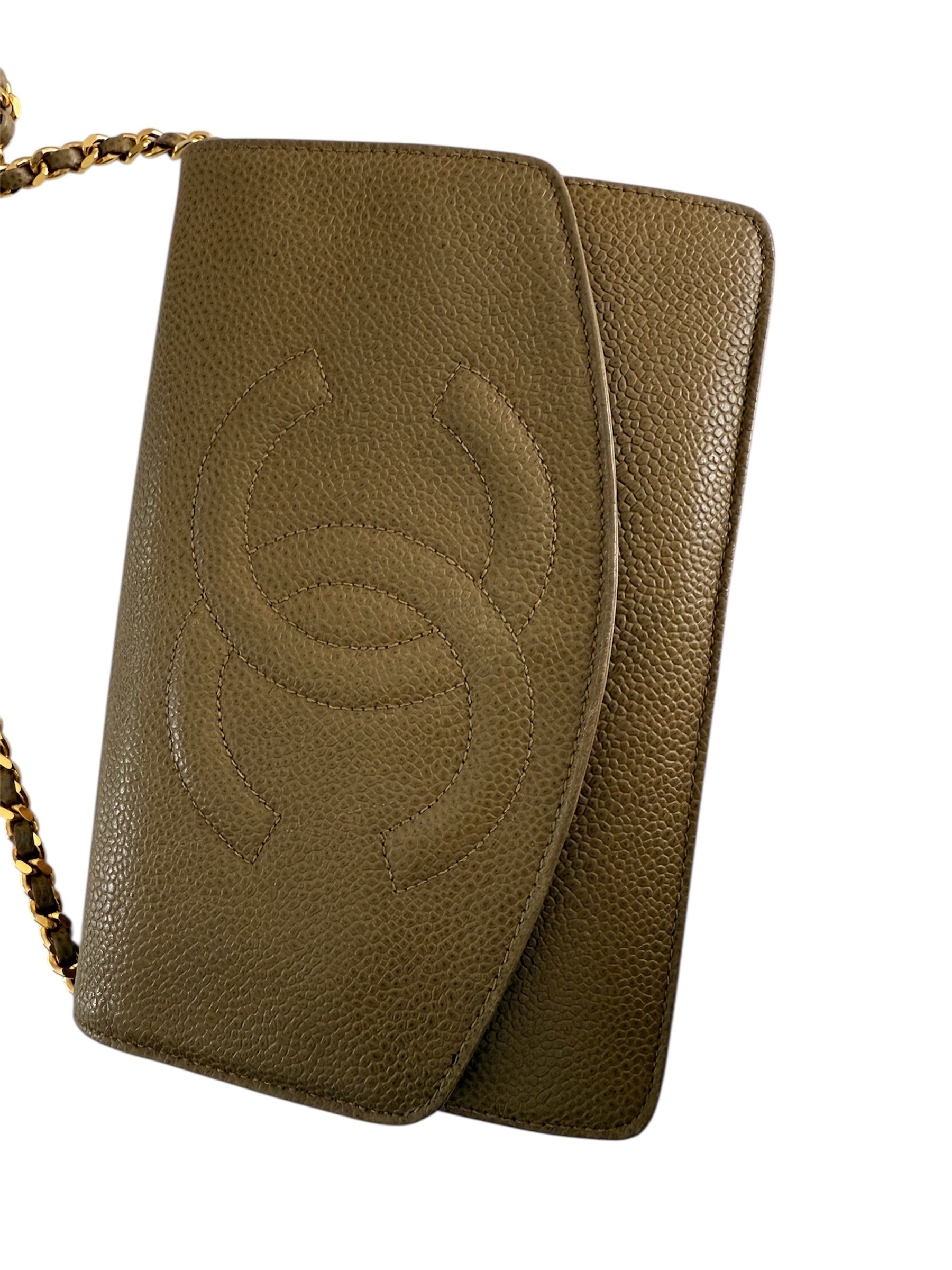 Chanel Timeless CC Wallet On Chain Nude Caviar Leather