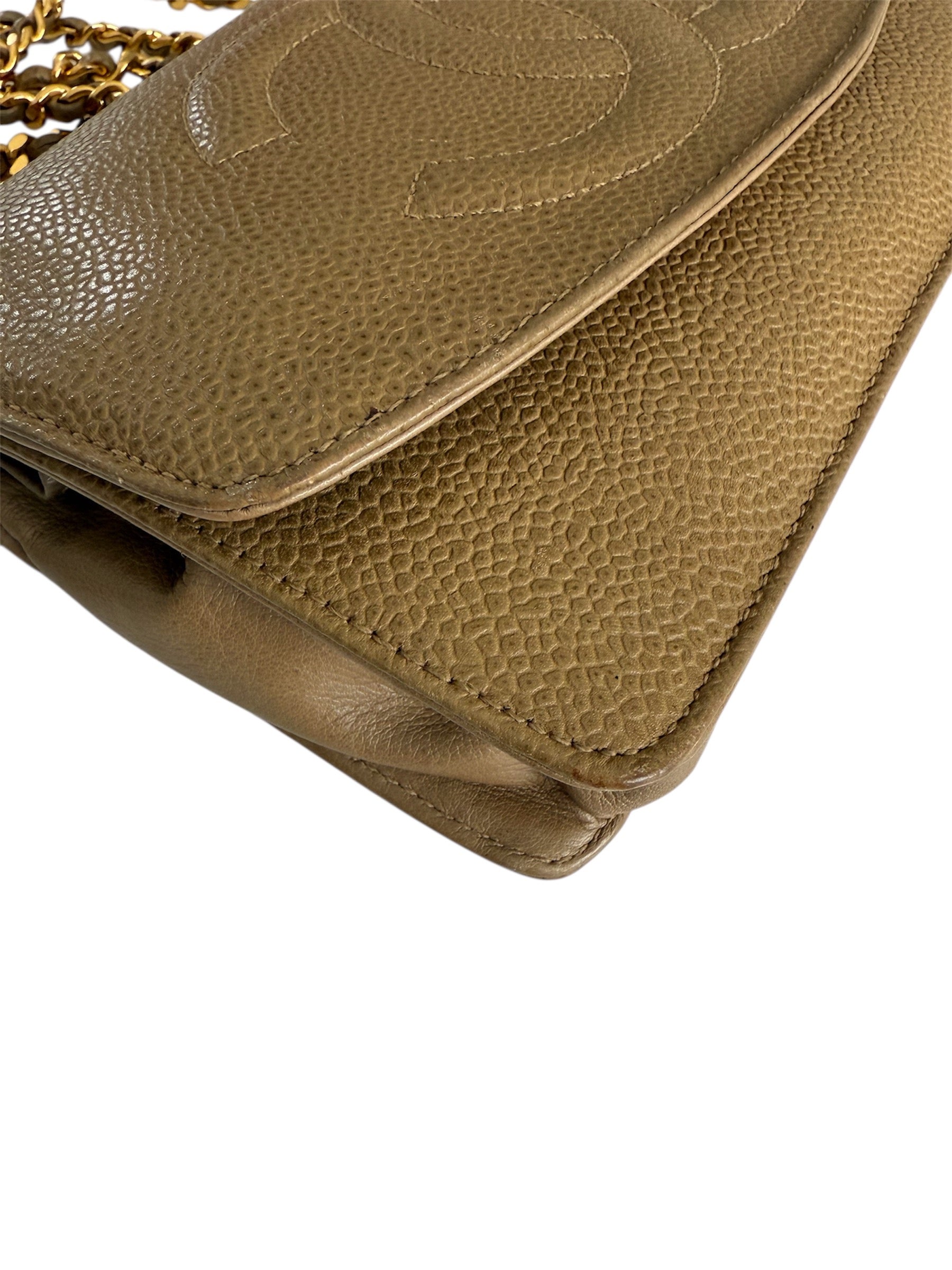 Chanel Timeless CC Wallet On Chain Nude Caviar Leather