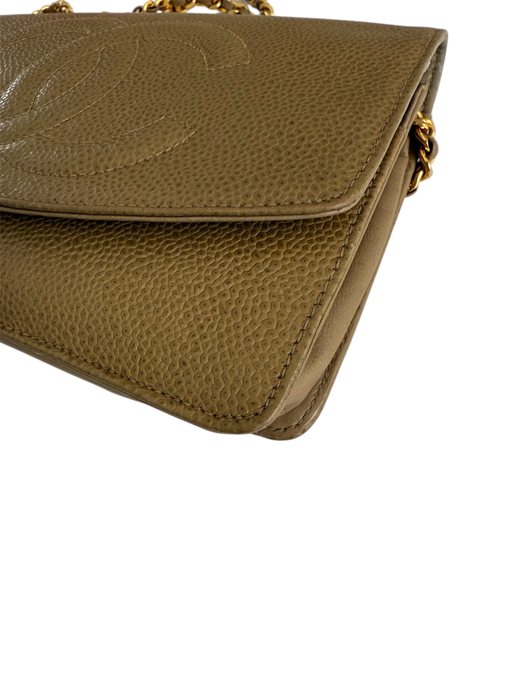 Chanel Timeless CC Wallet On Chain Nude Caviar Leather