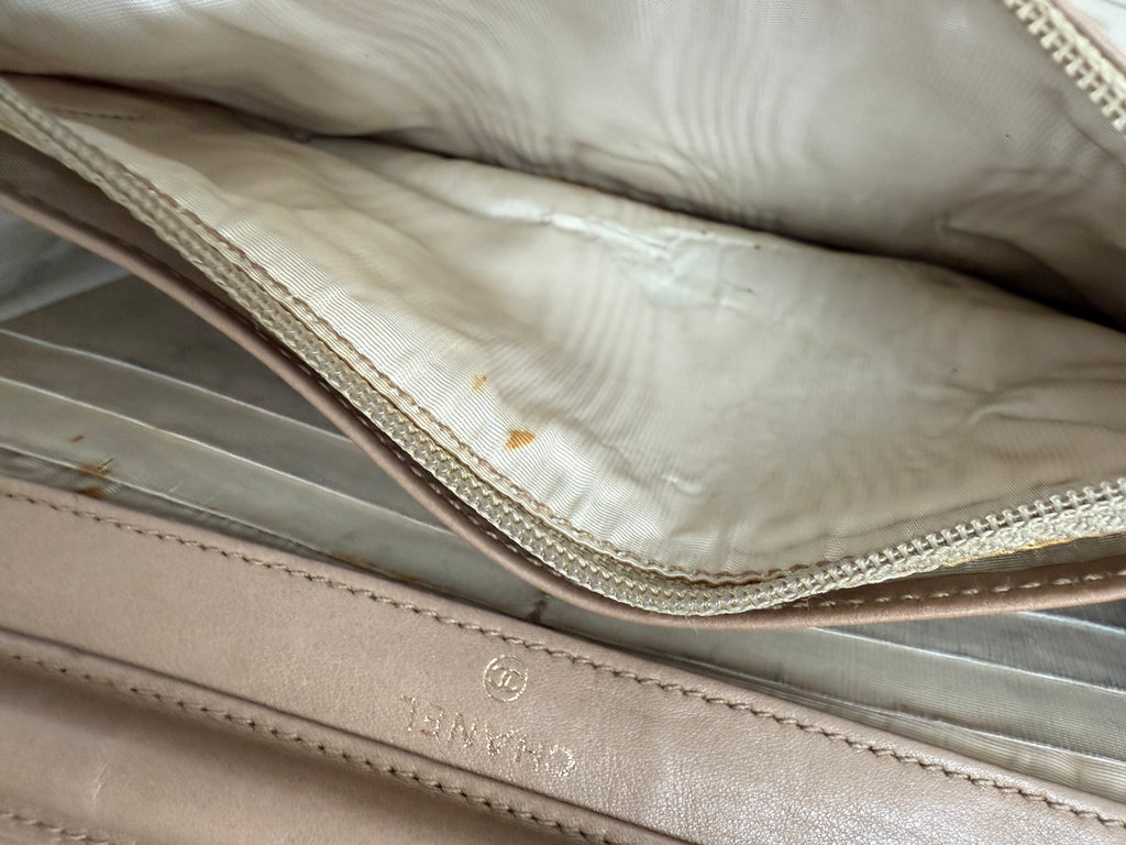 Chanel Timeless CC Wallet On Chain Nude Caviar Leather