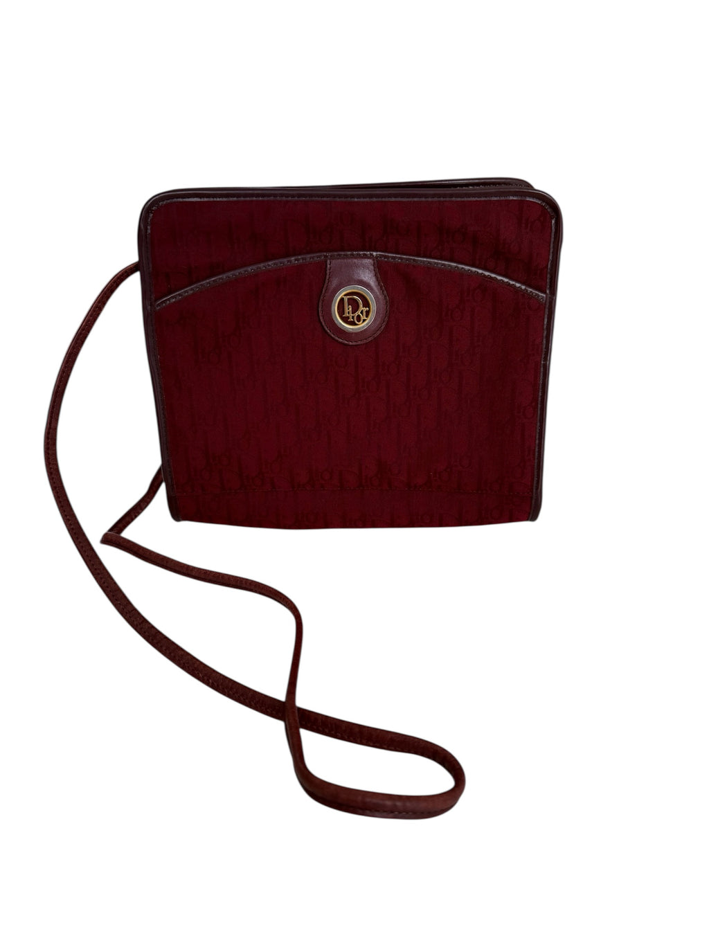 Christian Dior Shoulder Bag Bordeaux Canvas