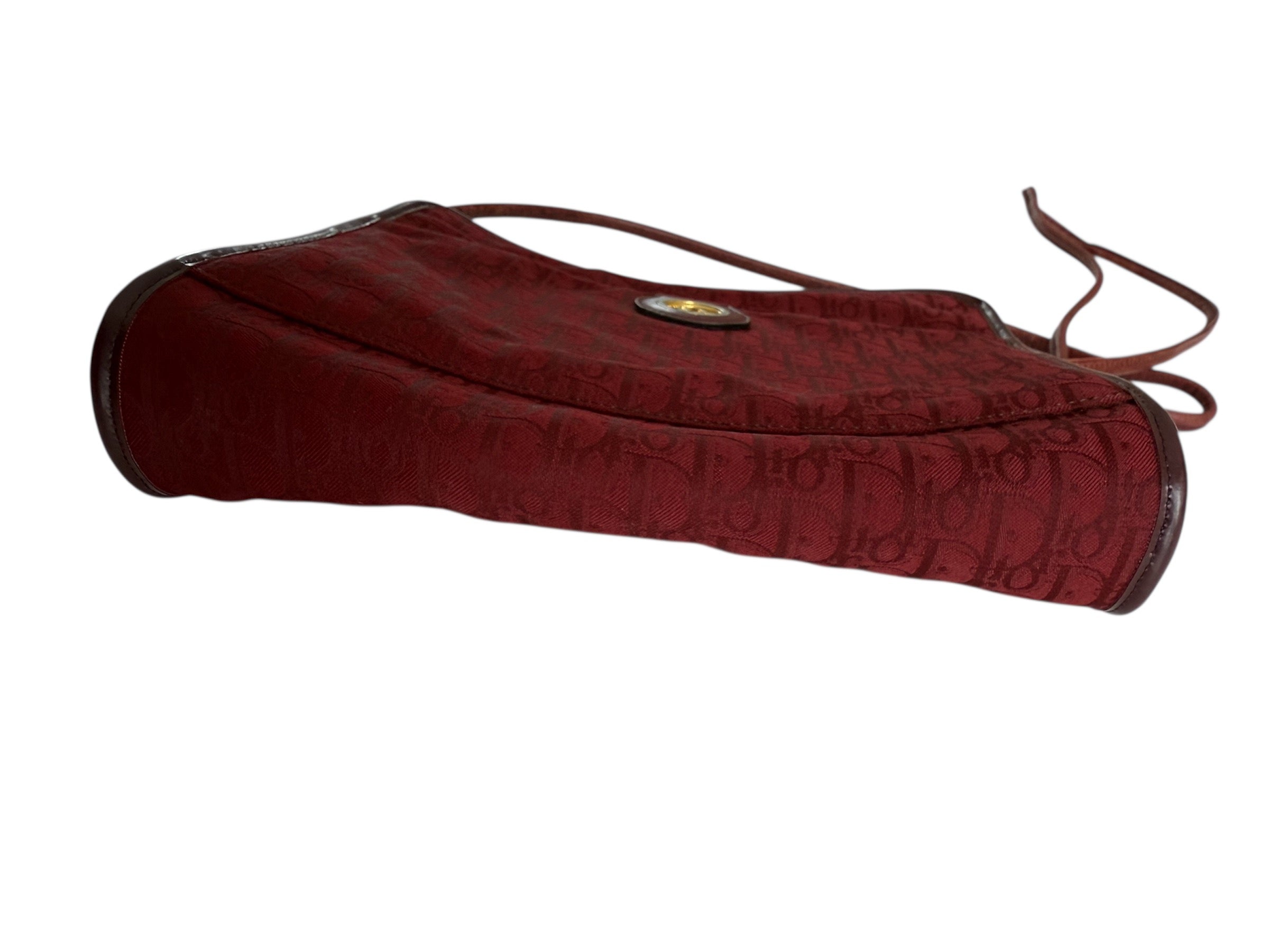 Christian Dior Shoulder Bag Bordeaux Canvas