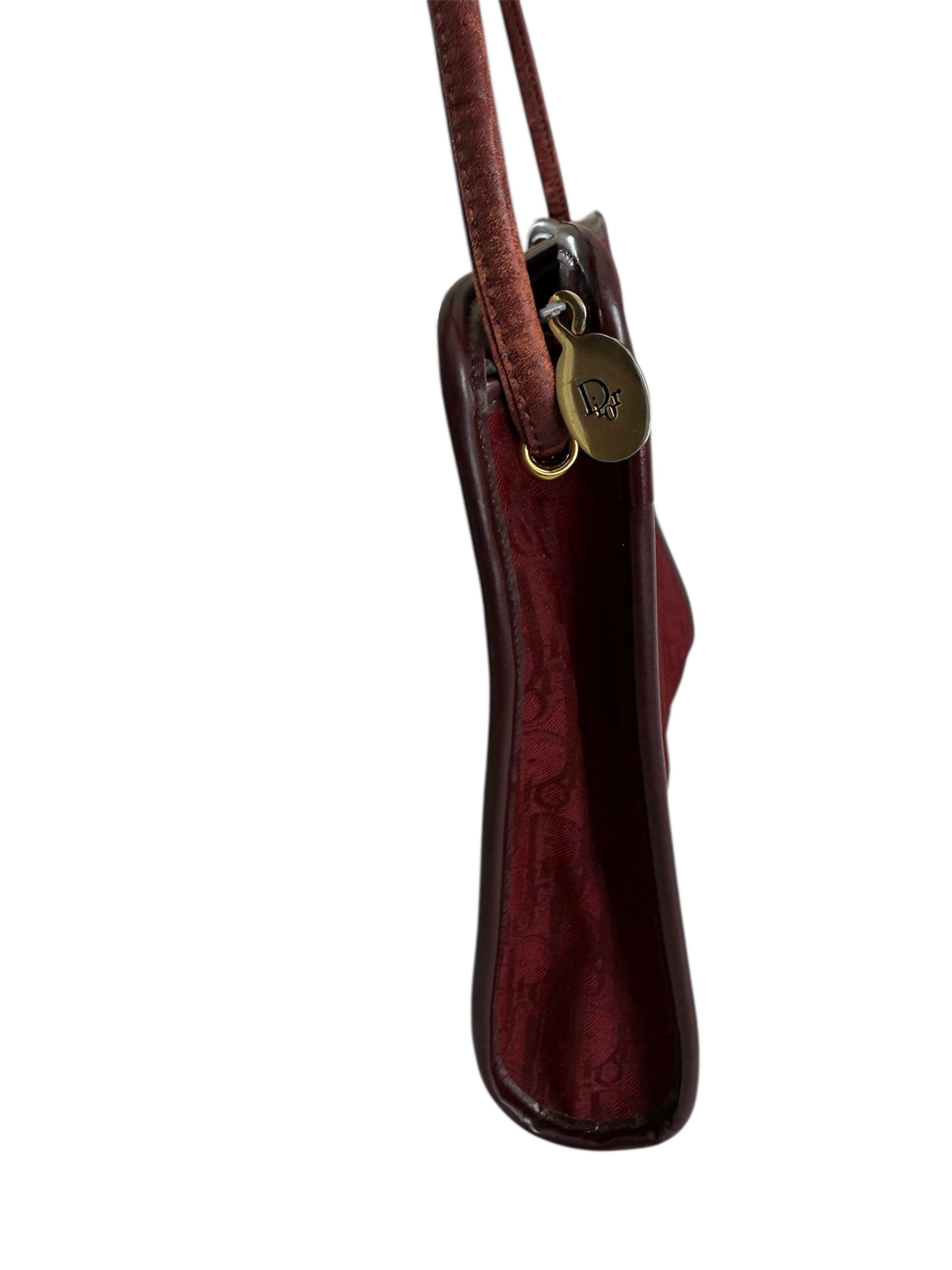 Christian Dior Shoulder Bag Bordeaux Canvas