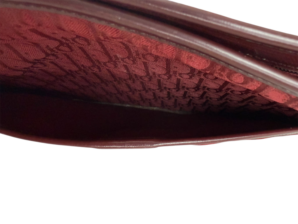 Christian Dior Shoulder Bag Bordeaux Canvas