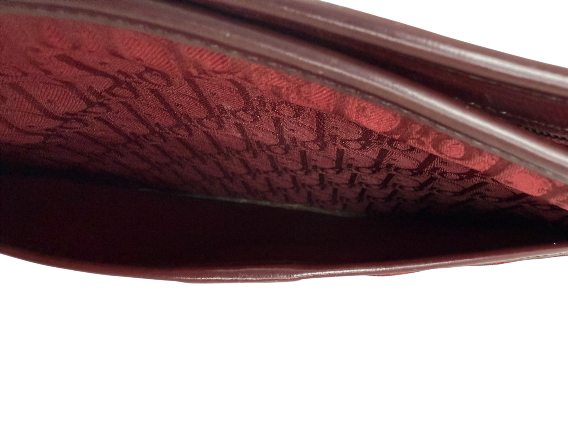 Christian Dior Shoulder Bag Bordeaux Canvas