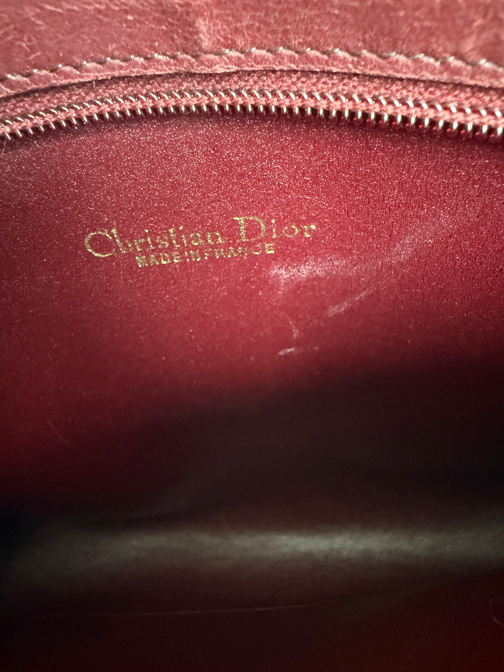 Christian Dior Shoulder Bag Bordeaux Canvas