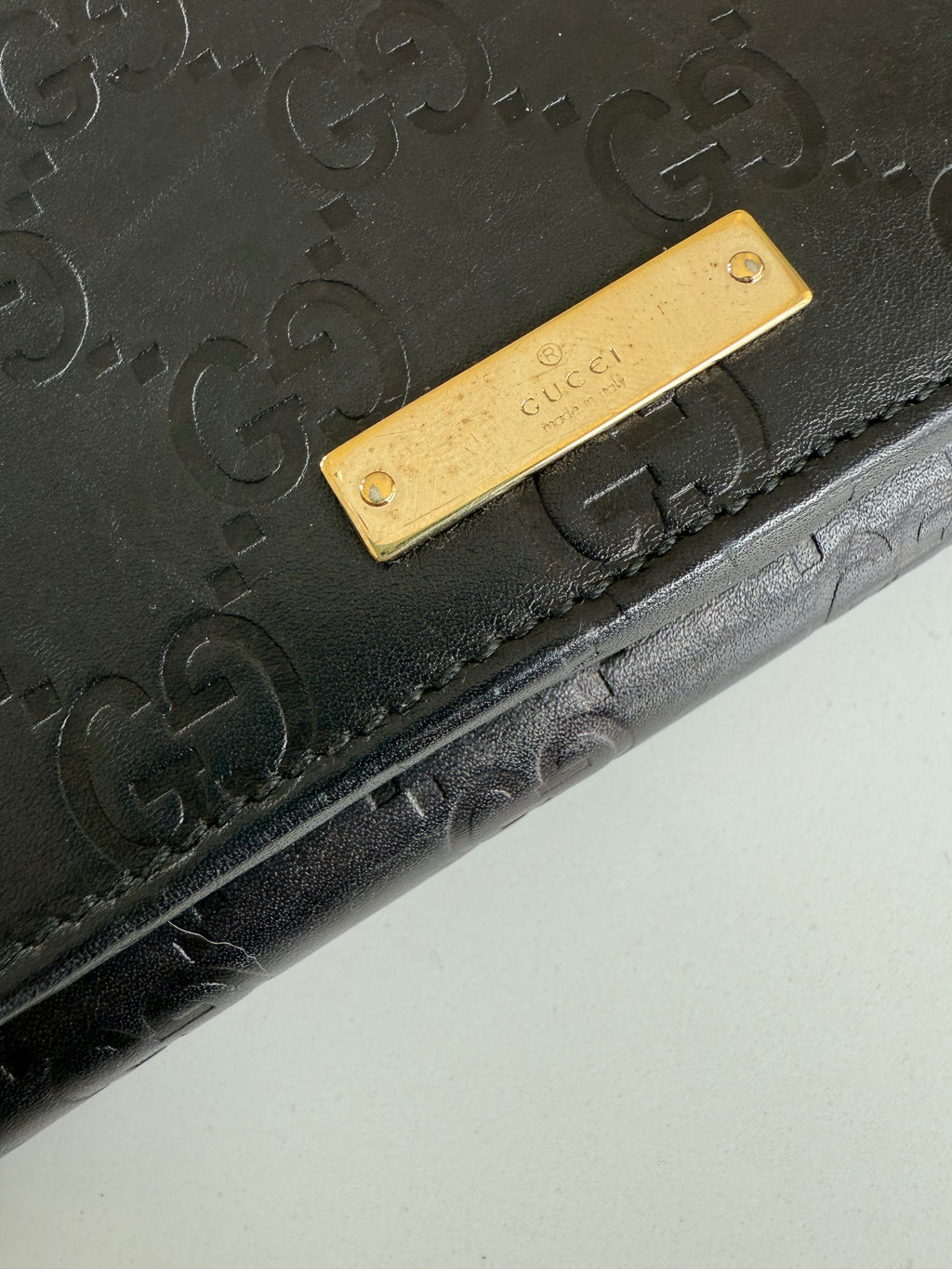 Gucci Black Leather Wallet On Chain