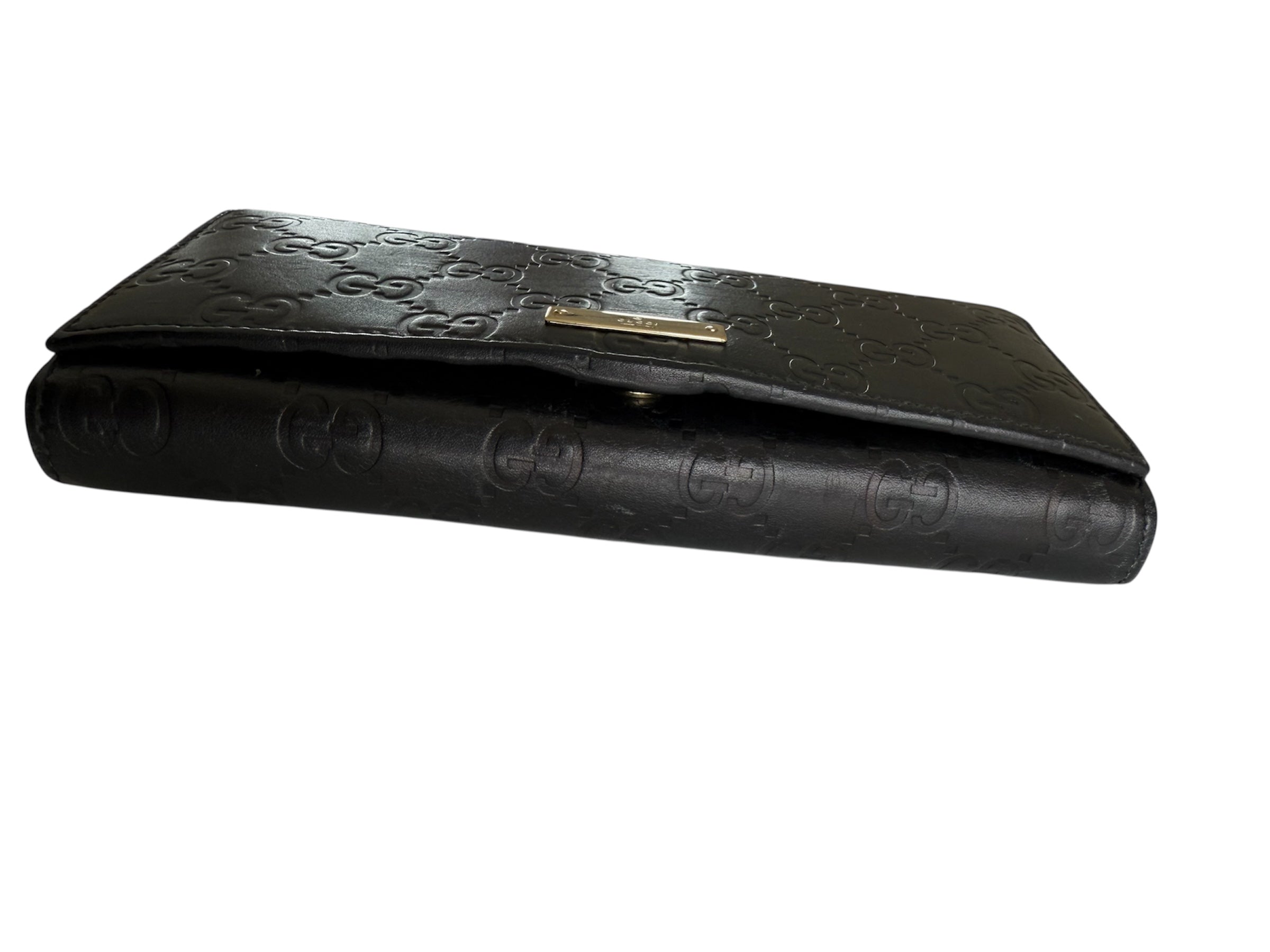 Gucci Black Leather Wallet On Chain