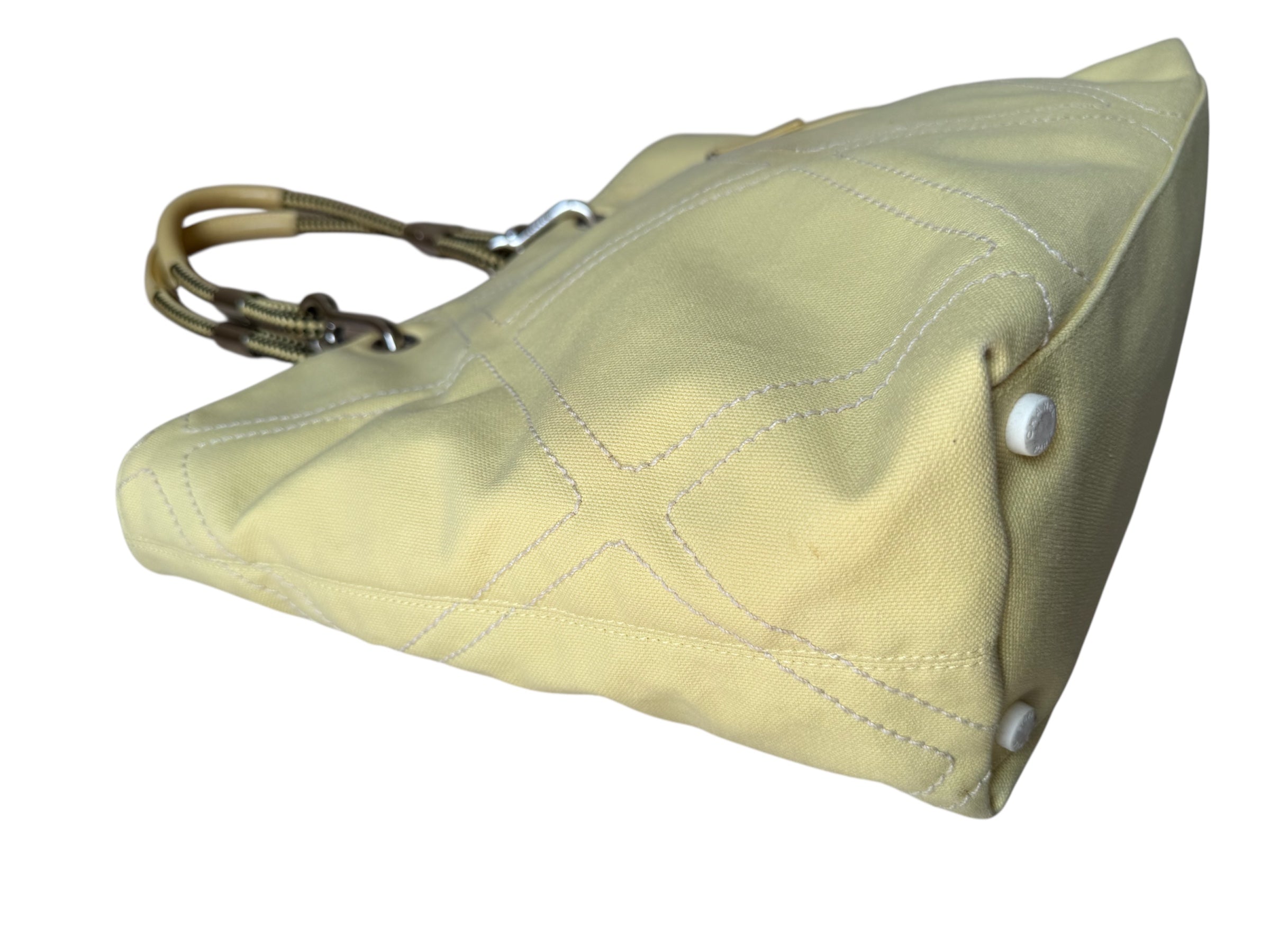 Chanel Tote Bag Yellow Canvas