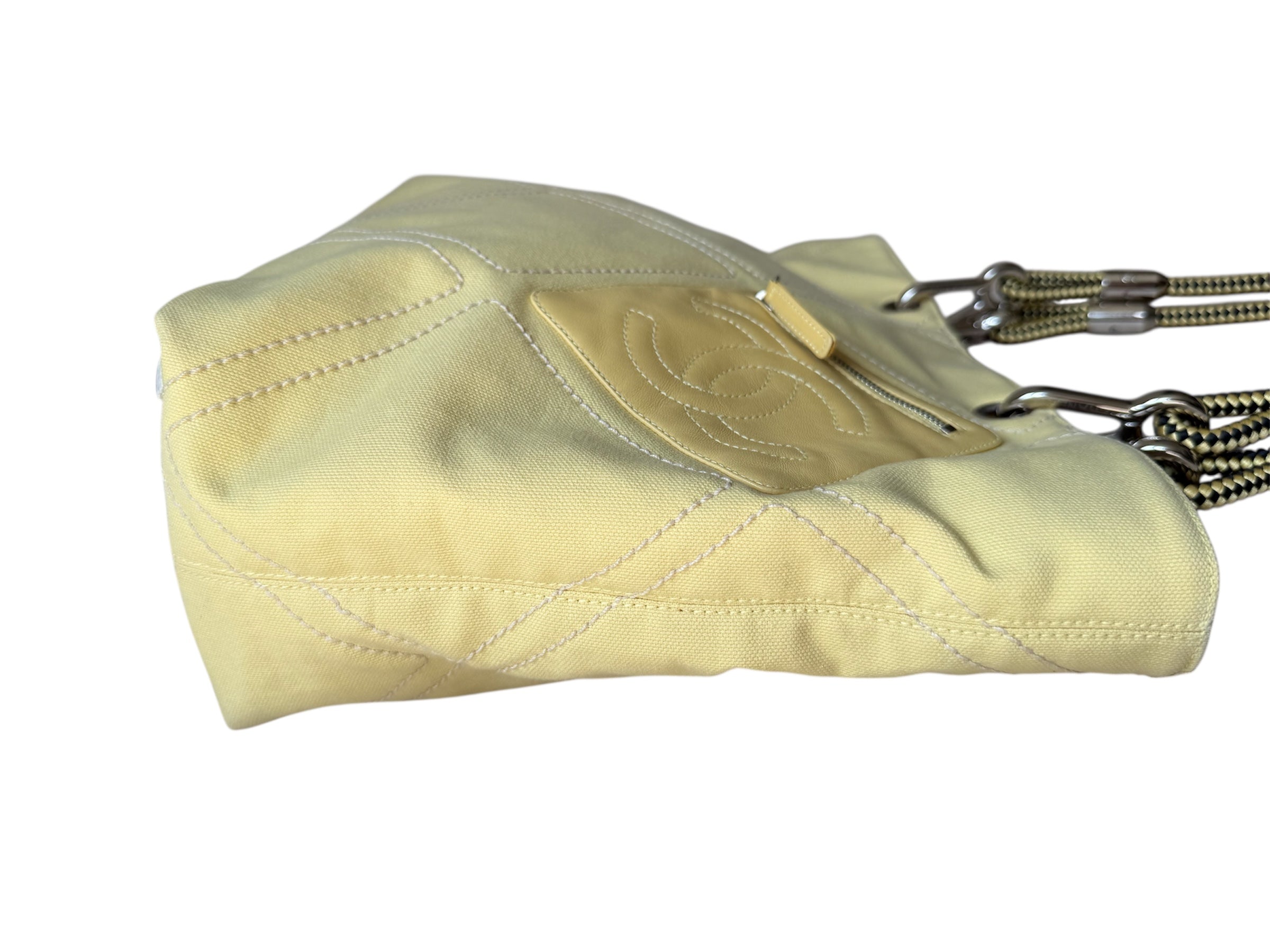 Chanel Tote Bag Yellow Canvas