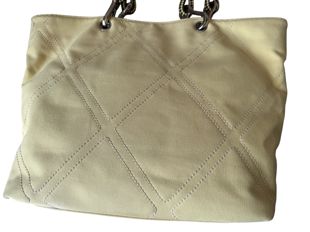Chanel Tote Bag Yellow Canvas