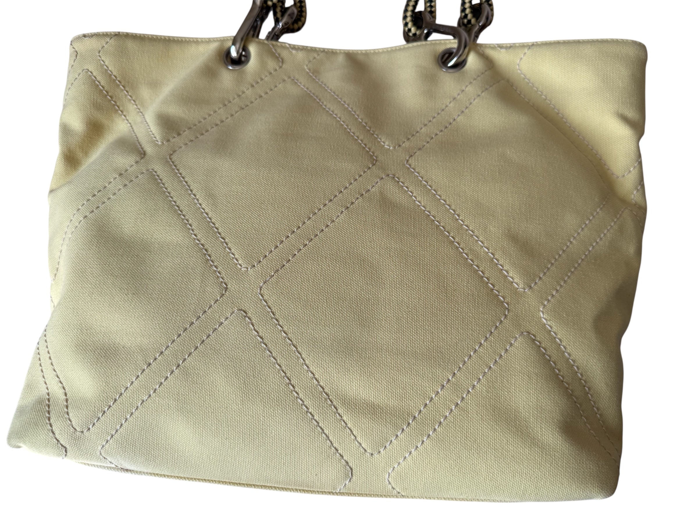 Chanel Tote Bag Yellow Canvas