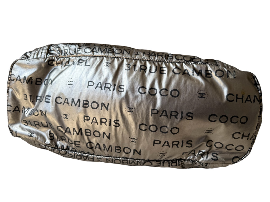 Chanel Rue Cambon Silver Nylon Bag